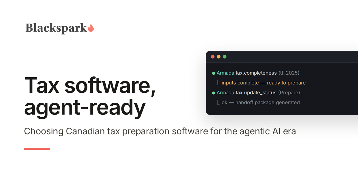 Canadian tax preparation software in the agentic AI era — Armada completeness check in a terminal, from Blackspark