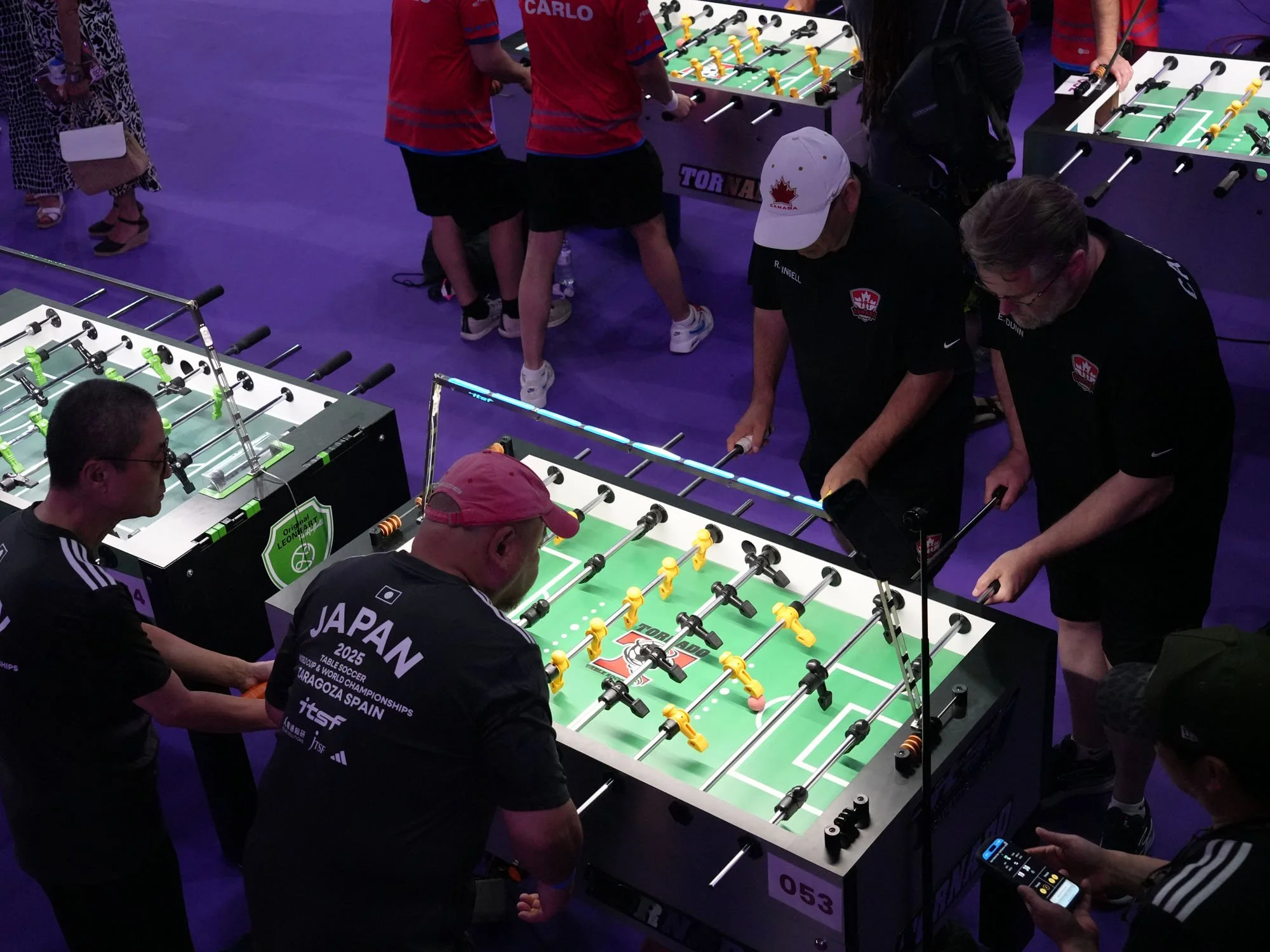 Robert Gingell (forward) and Eric Dunn (goal) play Manao Narita (goal) and Joe Ueno (forward) as Canada beats Japan in Qualification Round 3.
