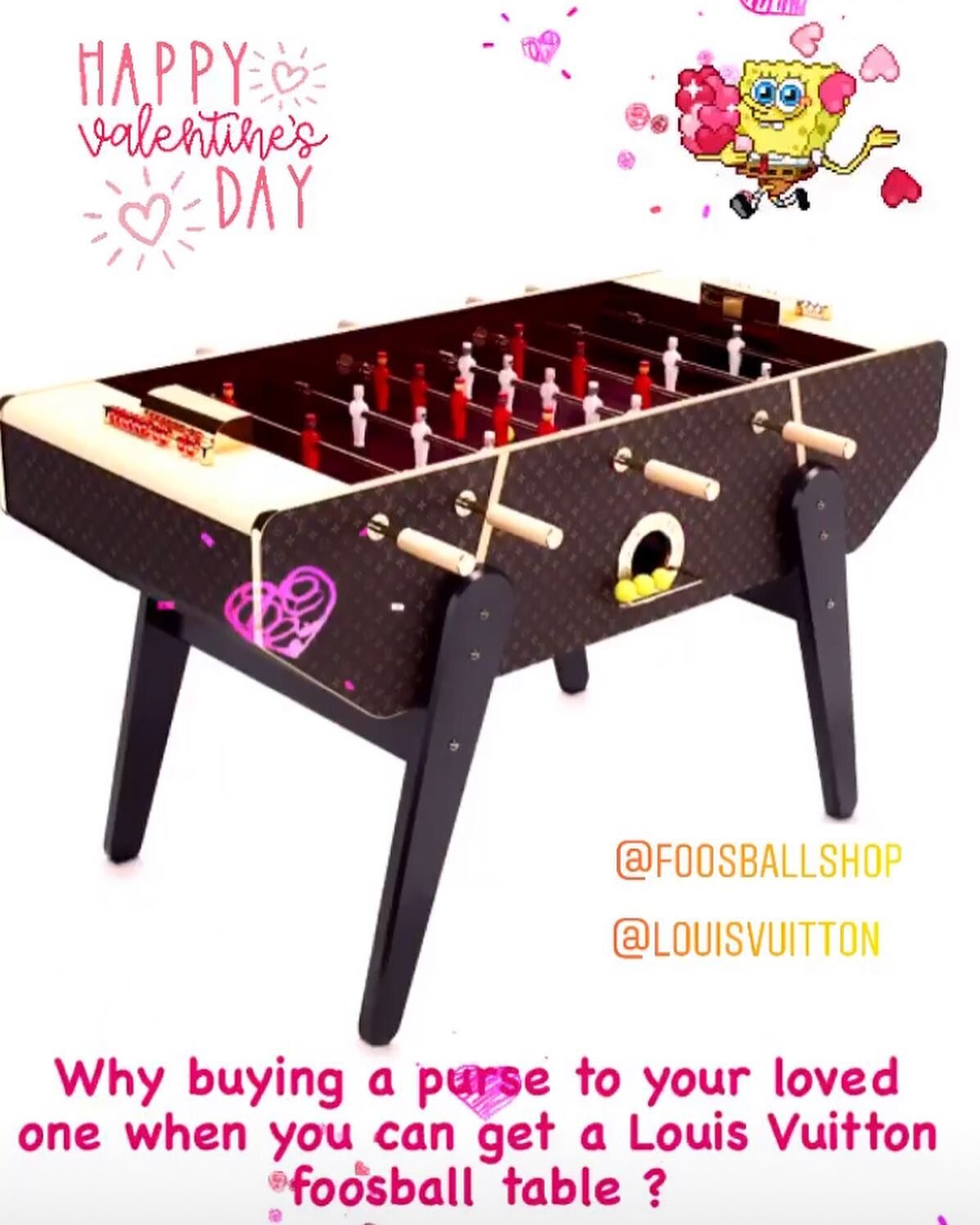 Happy Velentine&rsquo;s day to all the foosers out there ! Bonne Saint Velentin &agrave; tous!

Purse vs foosball table ? Lol. 🤔🤑 Guess how much does this table cost ?? Devine combien cette table co&ucirc;te ?

May this long weekend be filled with 