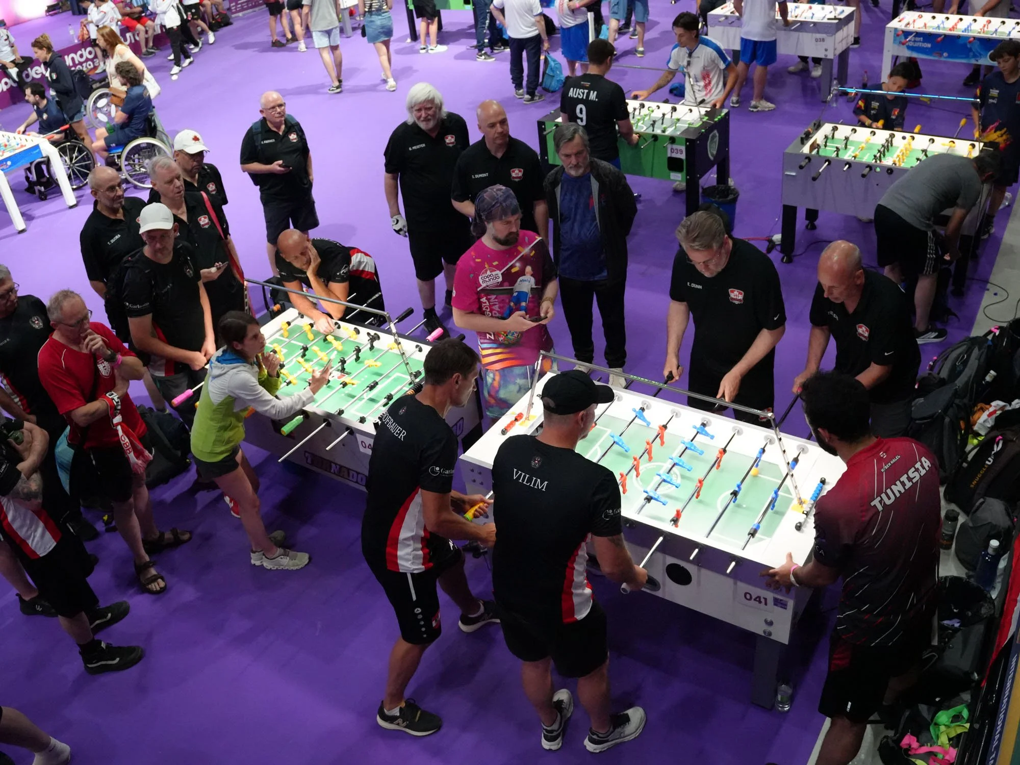 Seniors Eric Dunn (forward) and Peter Tielens (goal) play Austrians Gerald Hofbauer and Oliver Vilim in the anchor leg of the Quarter‑final.