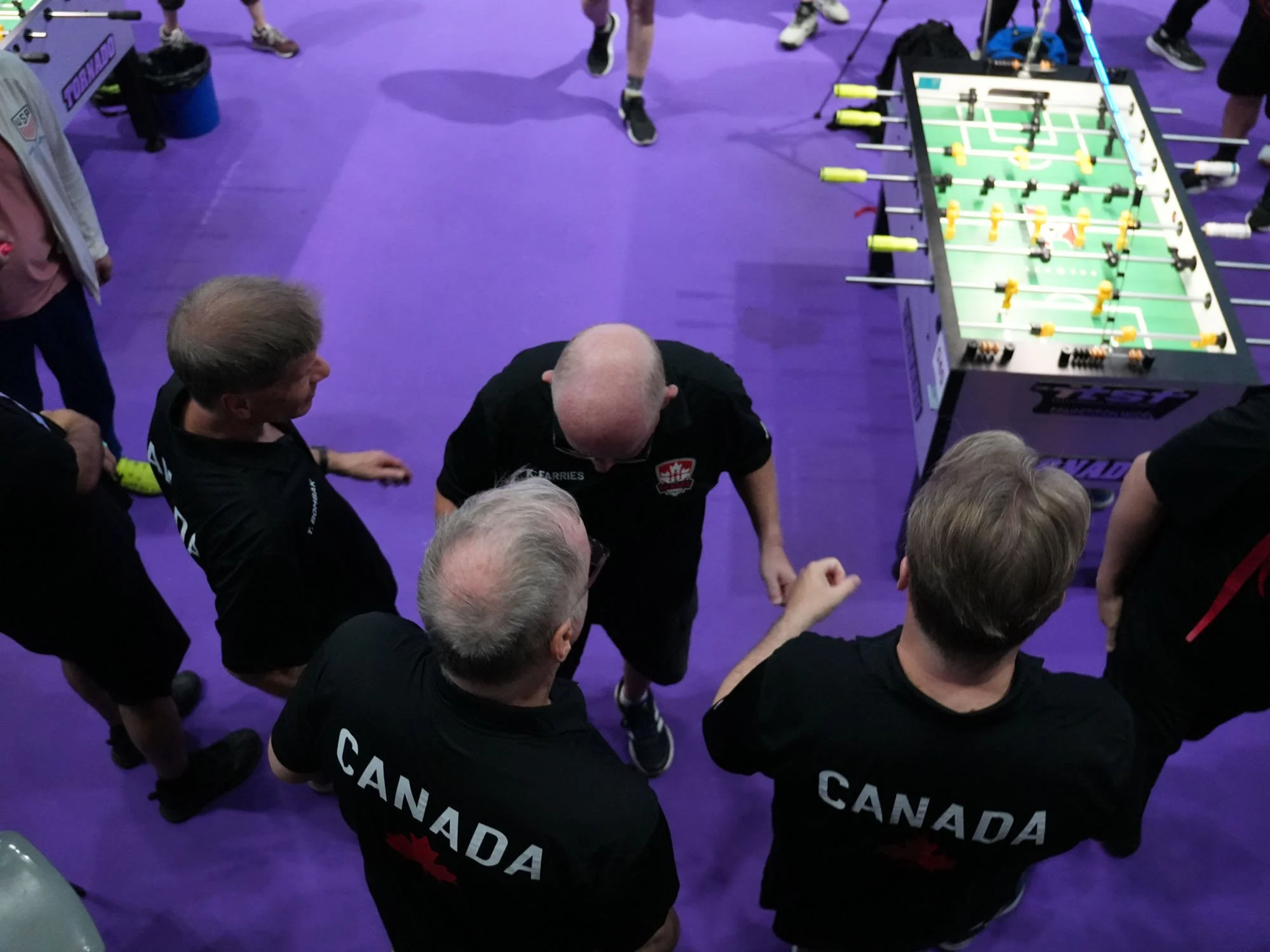 Time‑out discussion during leg 1 against USA.