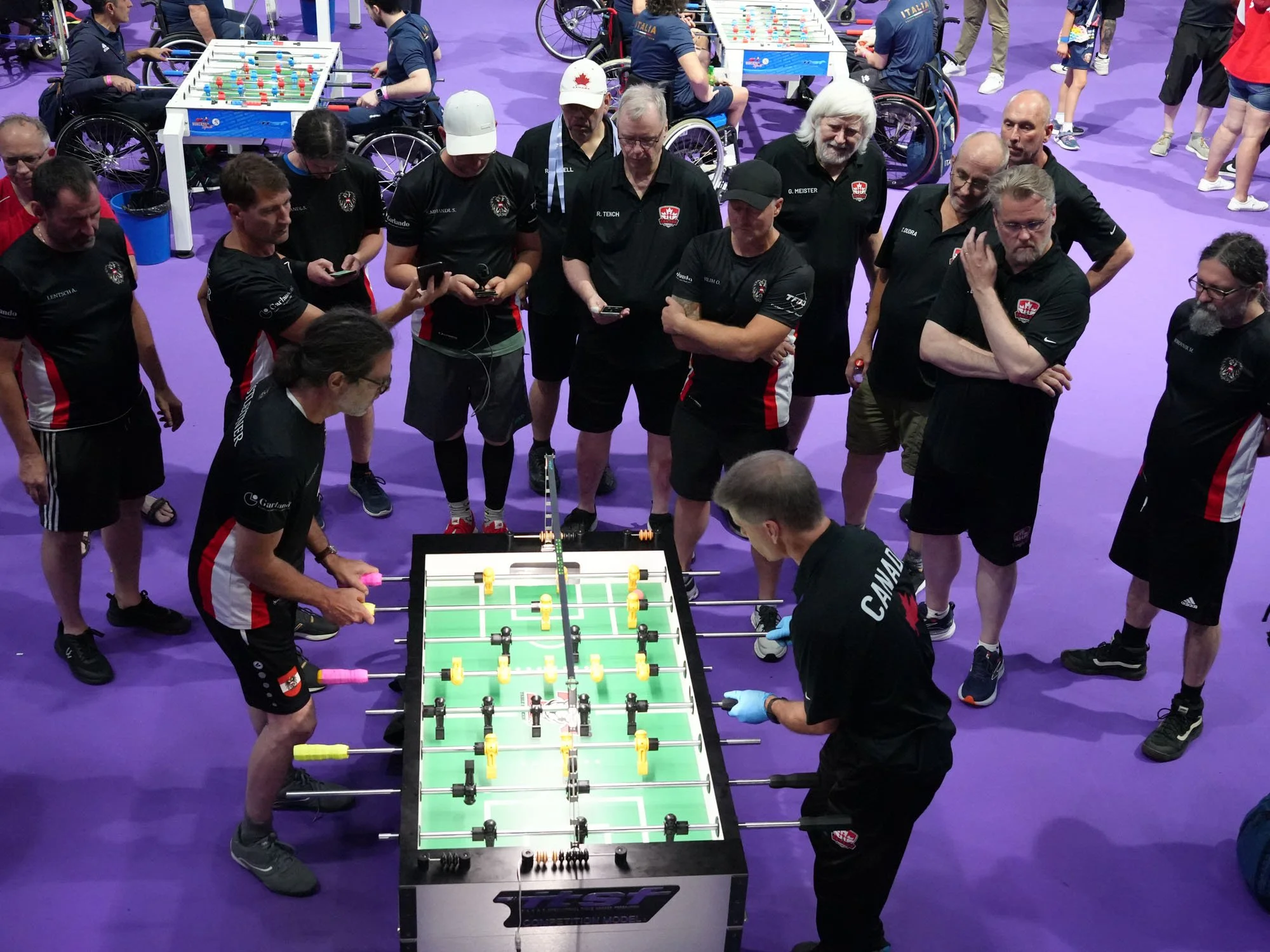 Taras Bombak (right) plays Markus Aistleitner as Canada defeats Austria in the Quarter‑finals.