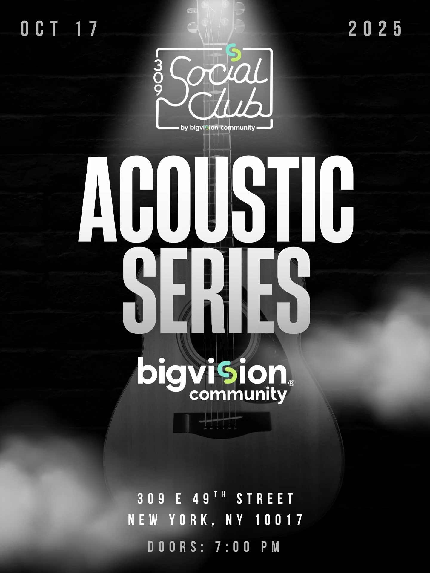 Mark your calendars for our first Acoustic Series at the 309 Social Club! 

October 17, doors open at 7.
Non-members= suggested donation of $15. 

Check out our website calendar for more details. 🎶