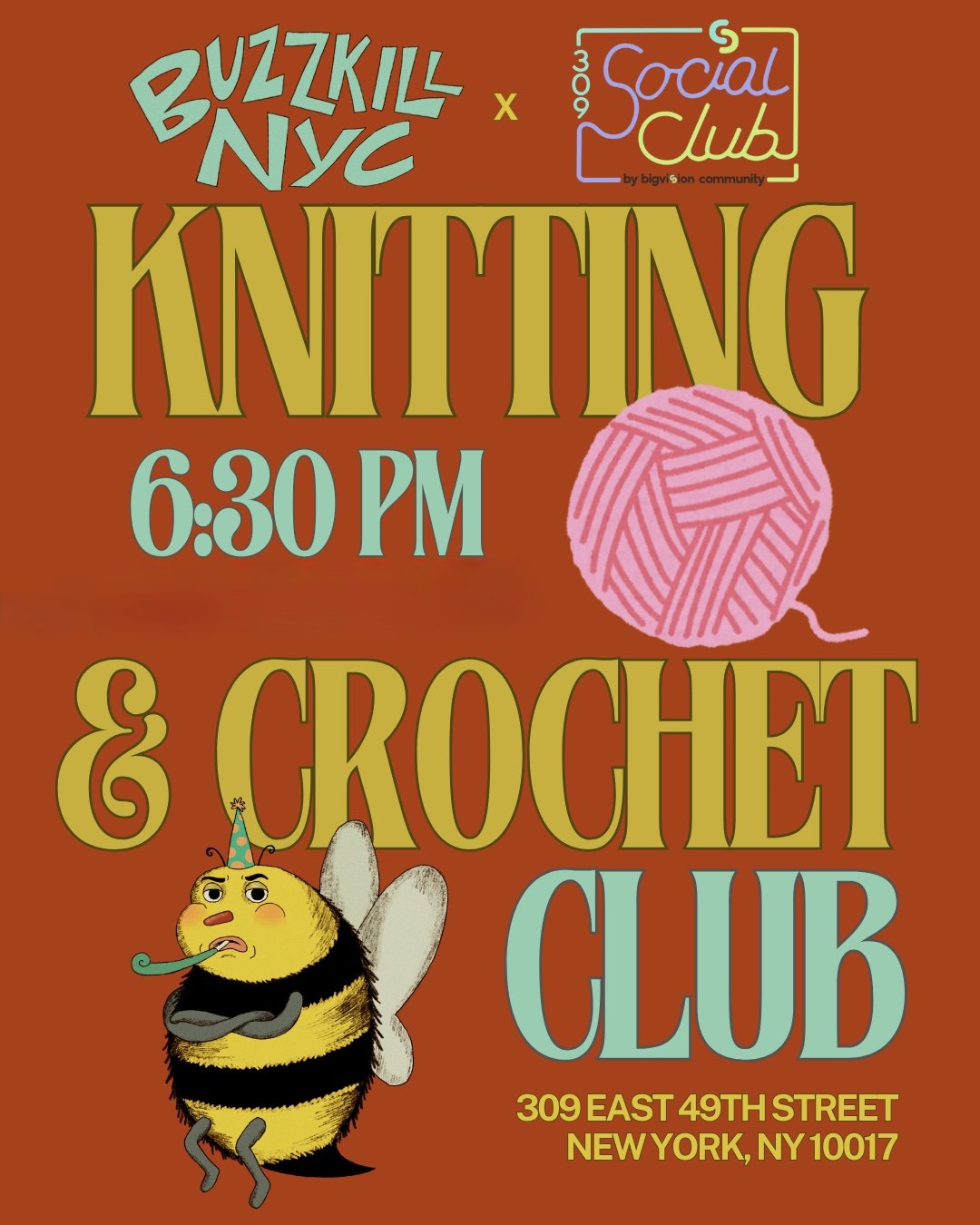 Knitting &amp; Crochet Club with Buzzkill NYC