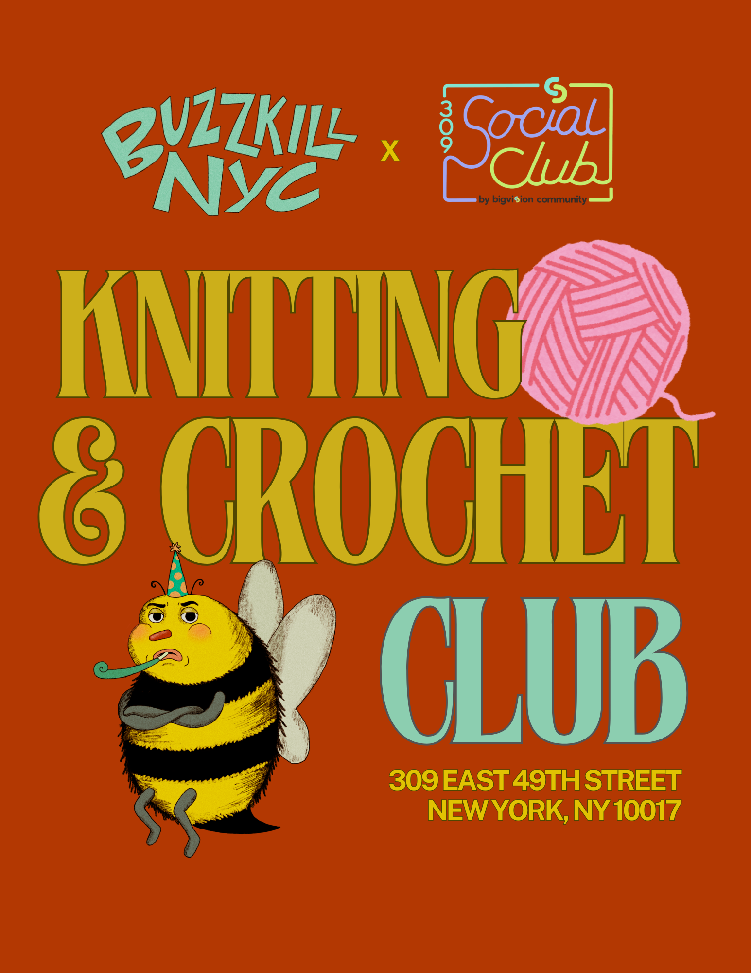 Knitting &amp; Crochet Club with Buzzkill NYC