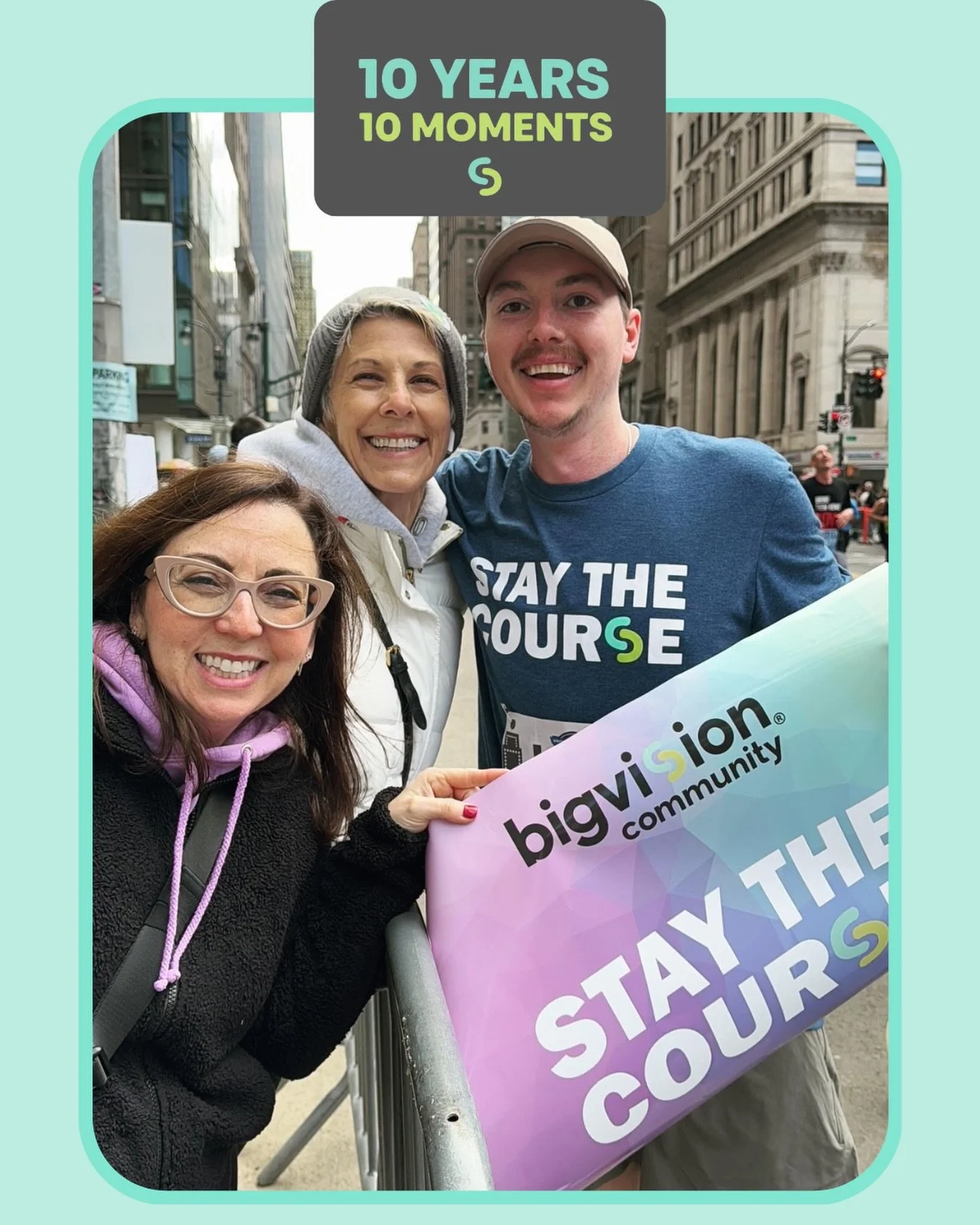 Ten Years ✨ 10 Moments

Seeing one of our team members run the NYC Half Marathon on behalf of our community, and catching a mid-race moment of pure support, captured exactly what Bigvision stands for. 

Recovery is not only about where you start. It 