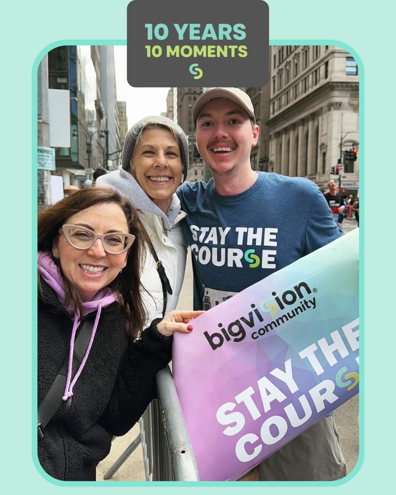 Ten Years ✨ 10 Moments

Seeing one of our team members run the NYC Half Marathon on behalf of our community, and catching a mid-race moment of pure support, captured exactly what Bigvision stands for. 

Recovery is not only about where you start. It 