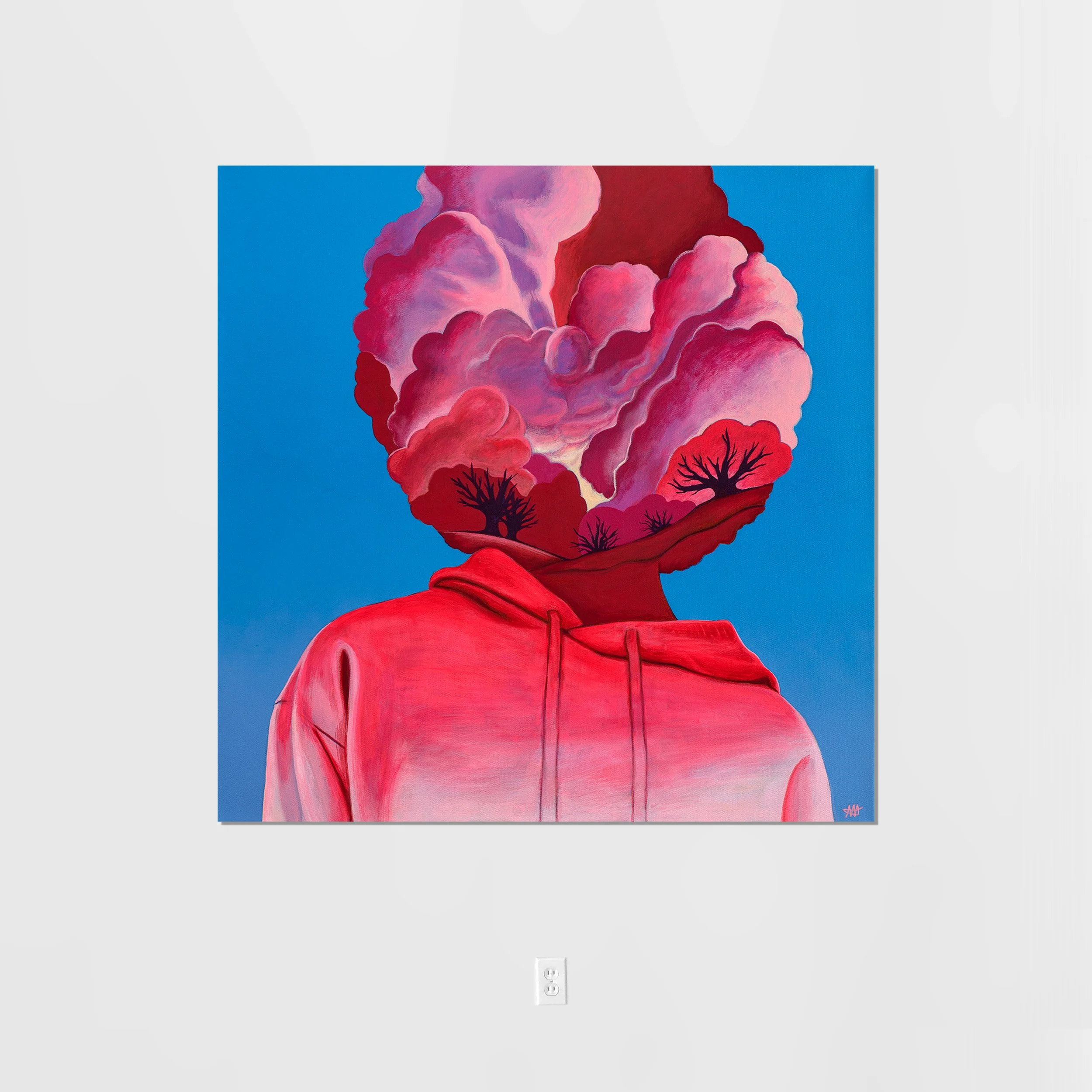 HEAD IN THE CLOUDS I  /  3'x3' acrylic on canvas