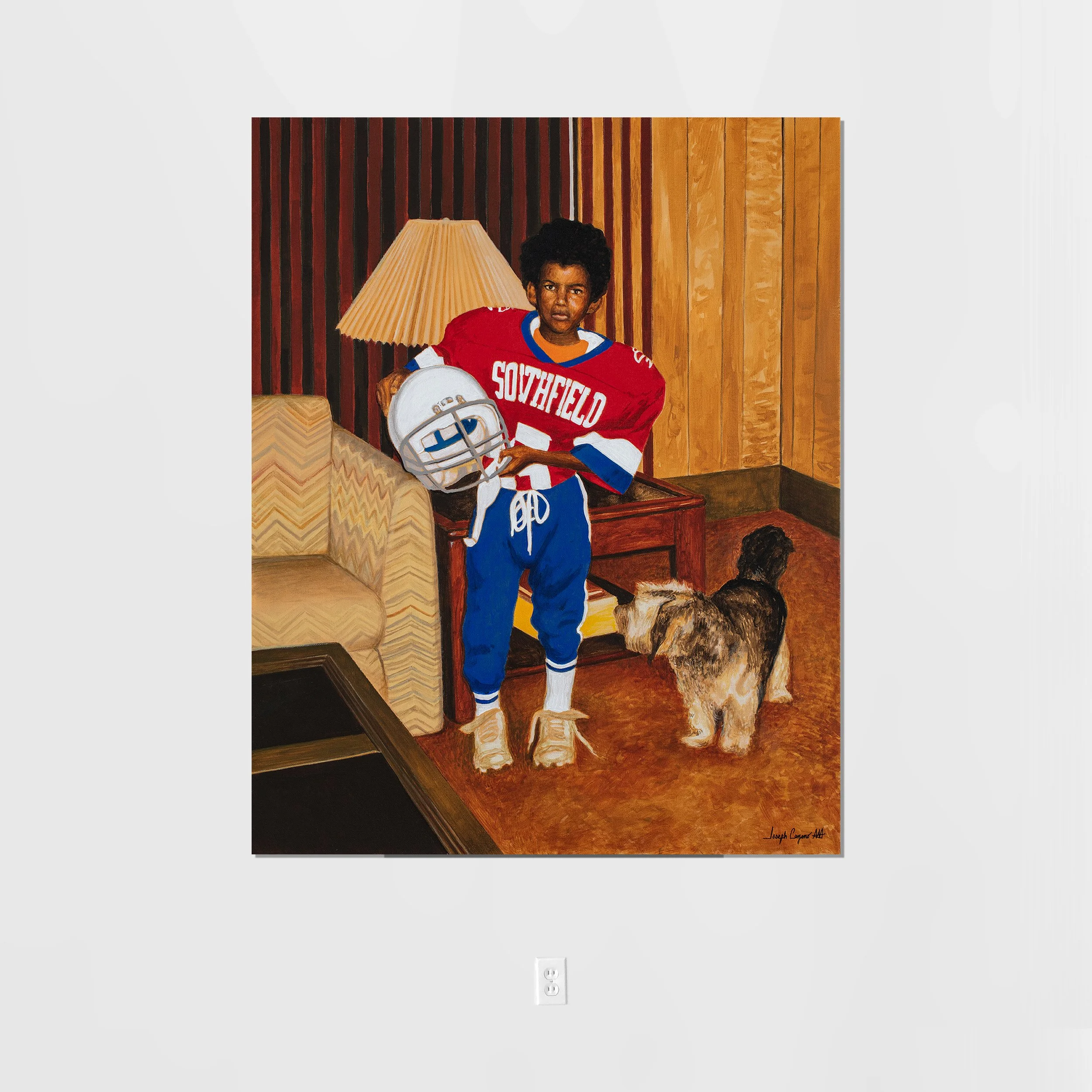 FOOTBALL SEASON ON ONYX /  24"x30" acrylic on canvas