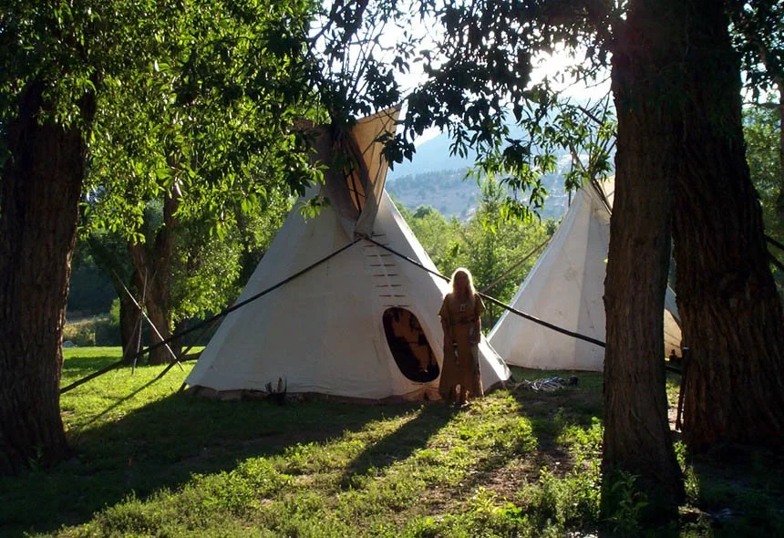 Tipi village and Shines - August 17, 2001 -screen w words cropped.jpg