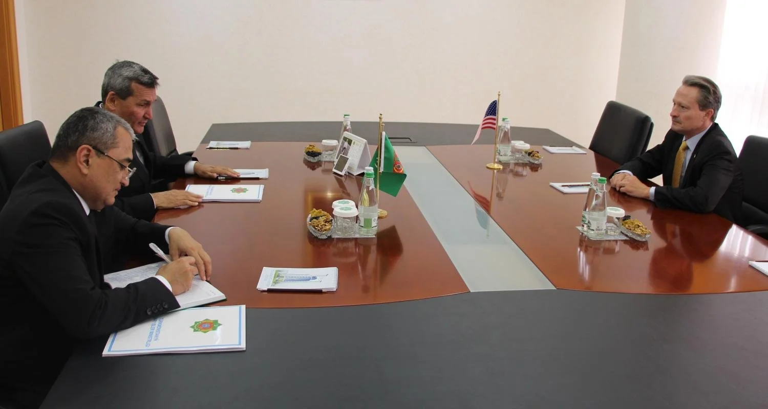 USTBC Executive Director Eric Stewart meets with the Turkmen Foreign Minister in Ashgabat in June 2026