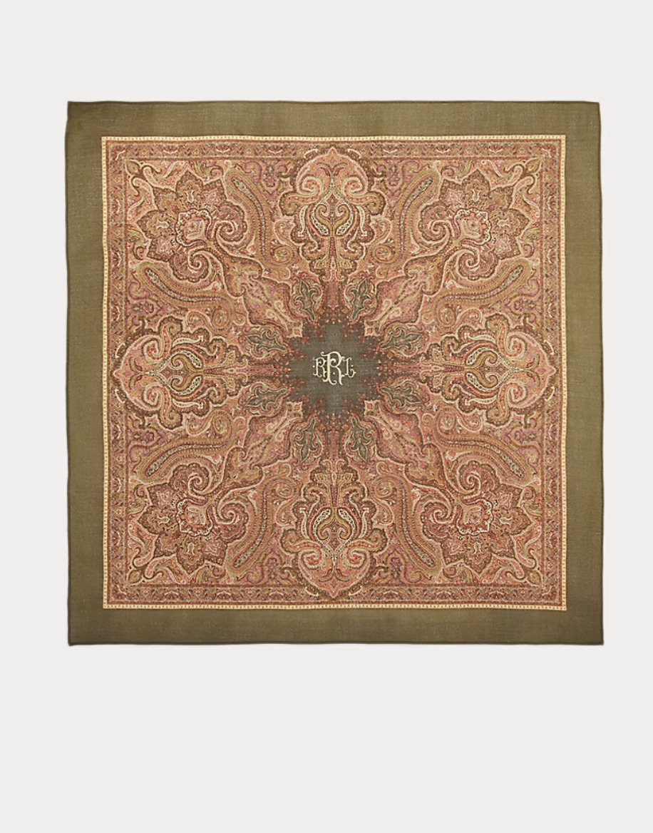 Wool bandana with cashmere patterns Double RL