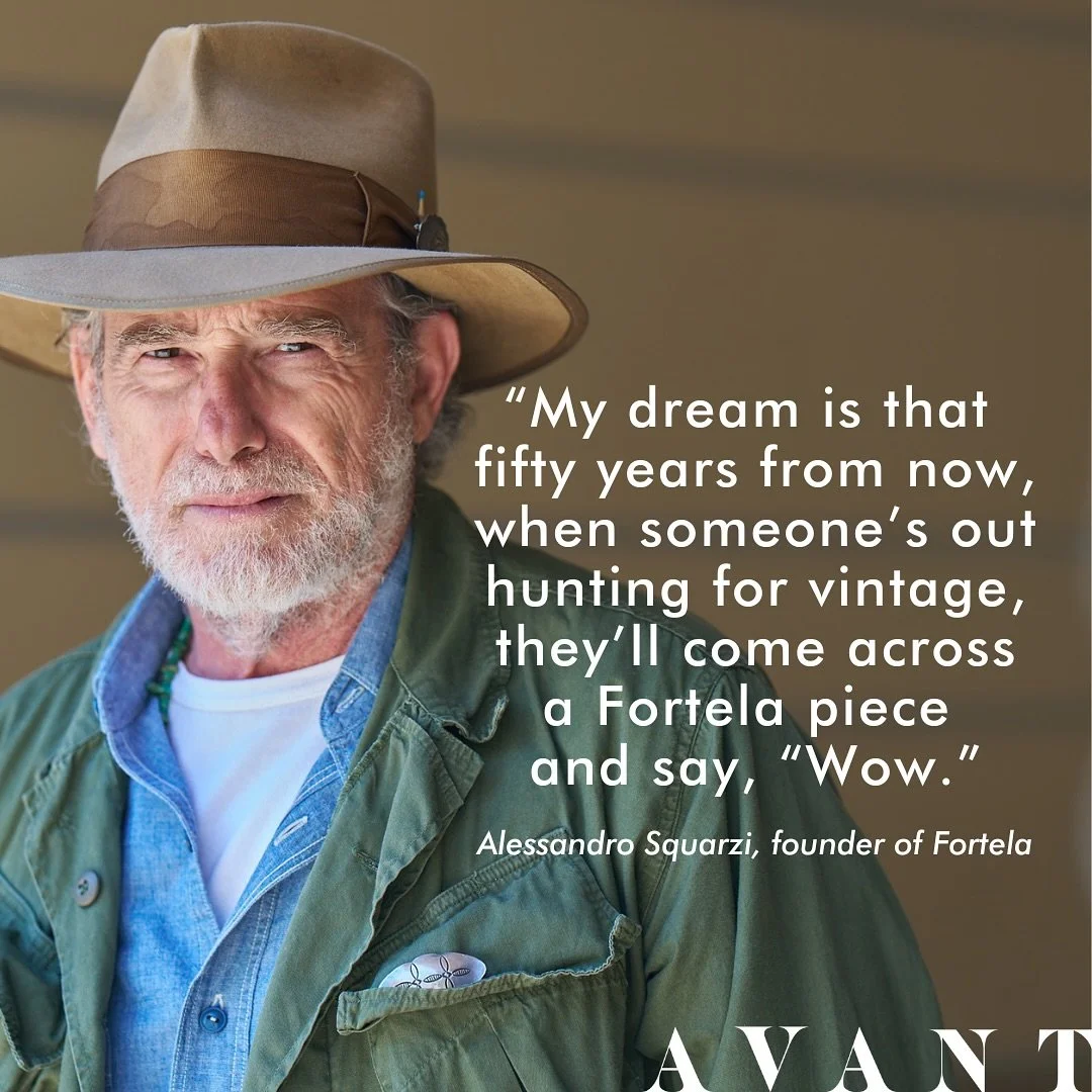 Alessandro Squarzi is one of the most influential names in menswear. A true icon of Italian vintage, also founder of the @fortela_ brand. 
Alessandro is one of the many legends featured in our new book &mdash; AVANT: The Voices Behind Vintage Clothin