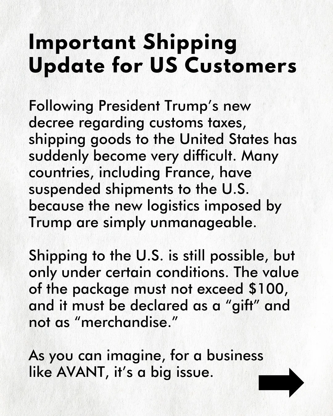 Hey everyone! 
Quick but important update about shipping books to the U.S. 
Trump&rsquo;s new customs tax decree has led the French postal service to suspend shipments to America&hellip; which hits small businesses like ours really hard. 
Check it ou