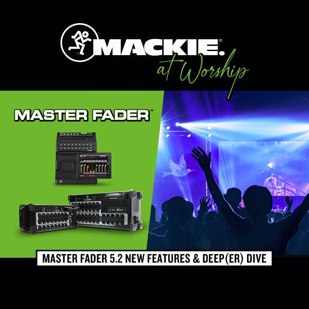 Tomorrow at 2:00 PST we're going live! In this webinar we'll check out the latest features in Mackie's new Master Fader 5.2 control software. Master Fader provides complete wireless control over your Mackie DL Series digital mixer.

Link in bio!

#Ma