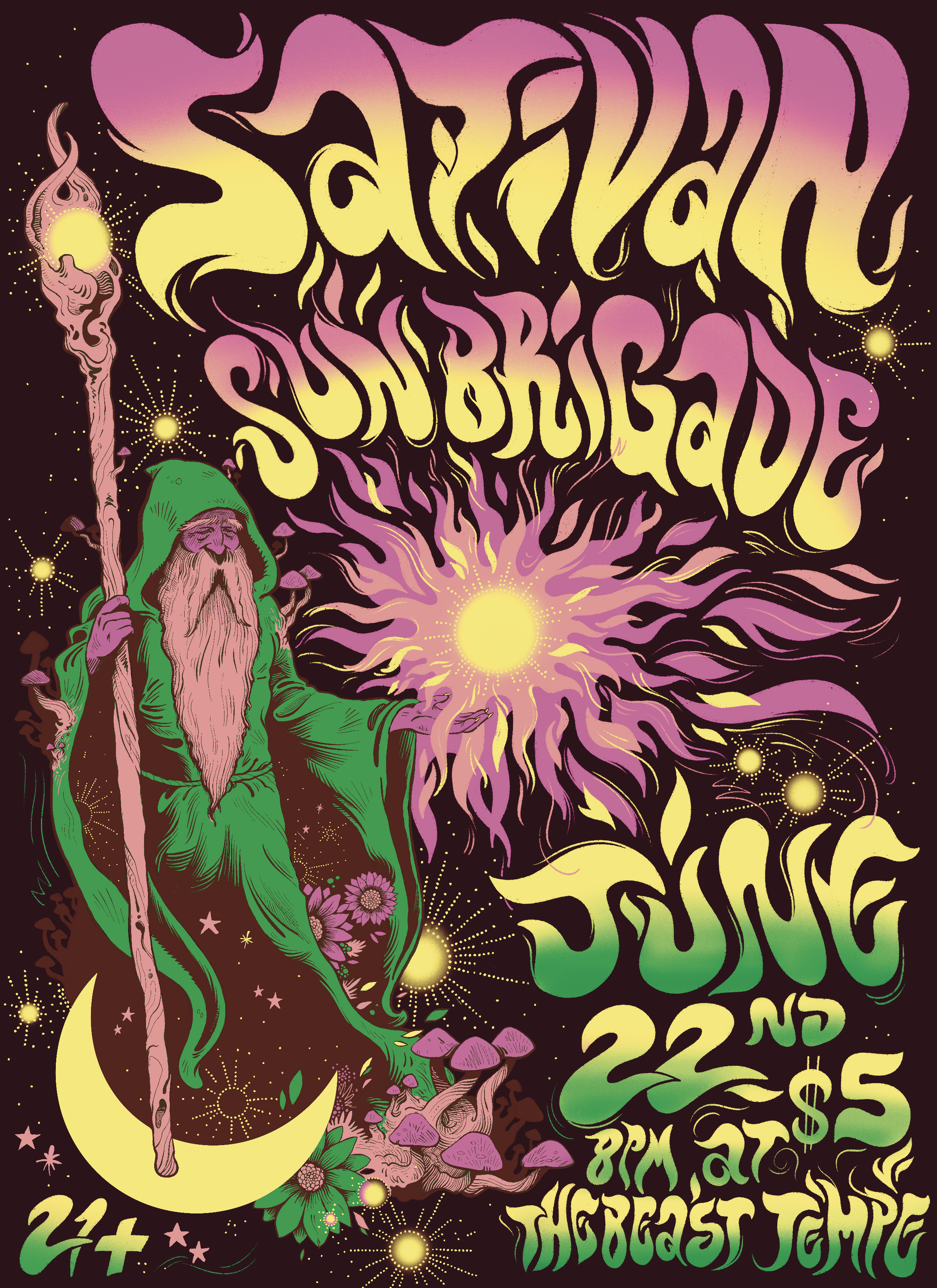 "Sativan & Sun Brigade" Concert Poster 2023