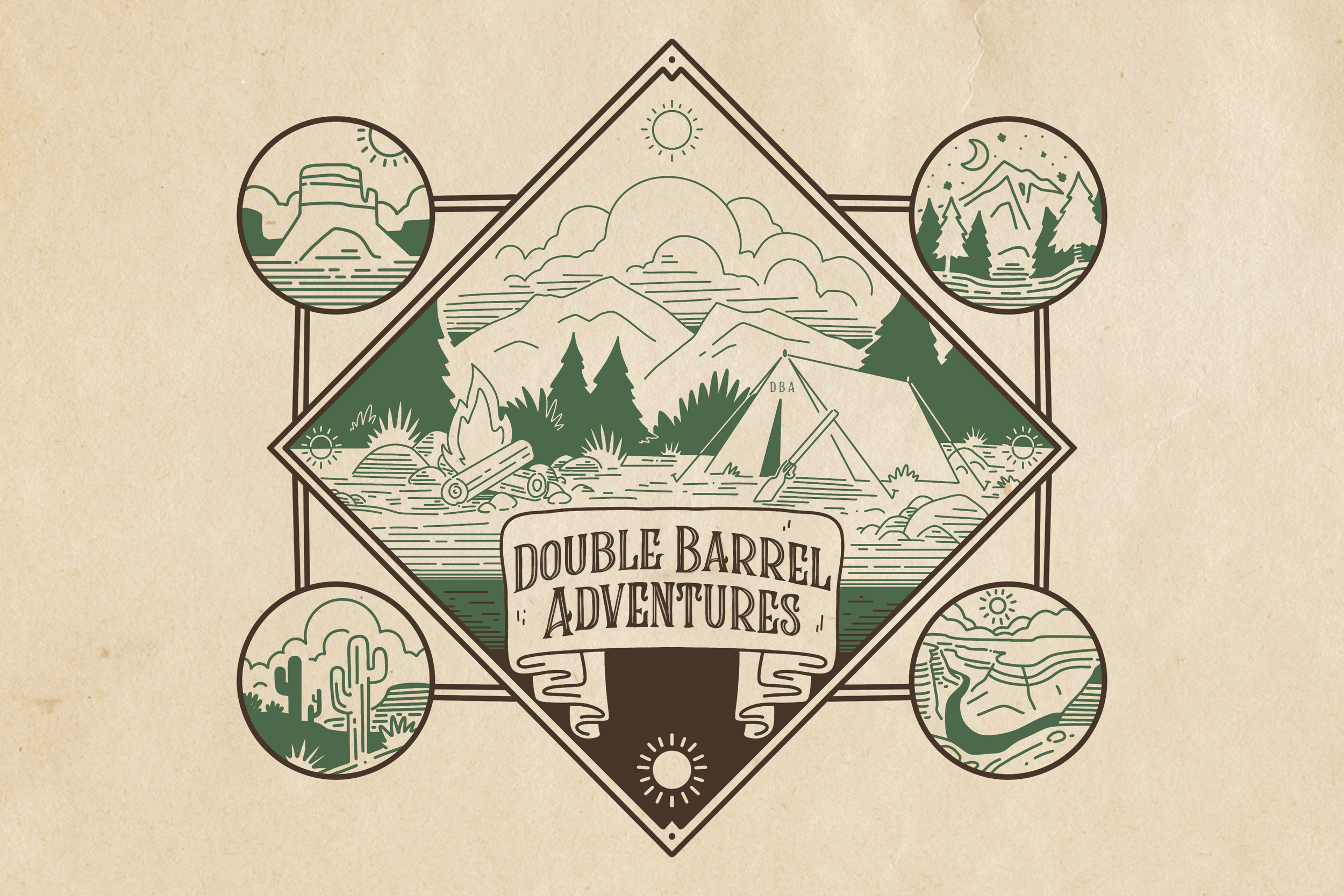 "Double Barrel Adventures" Flag Design