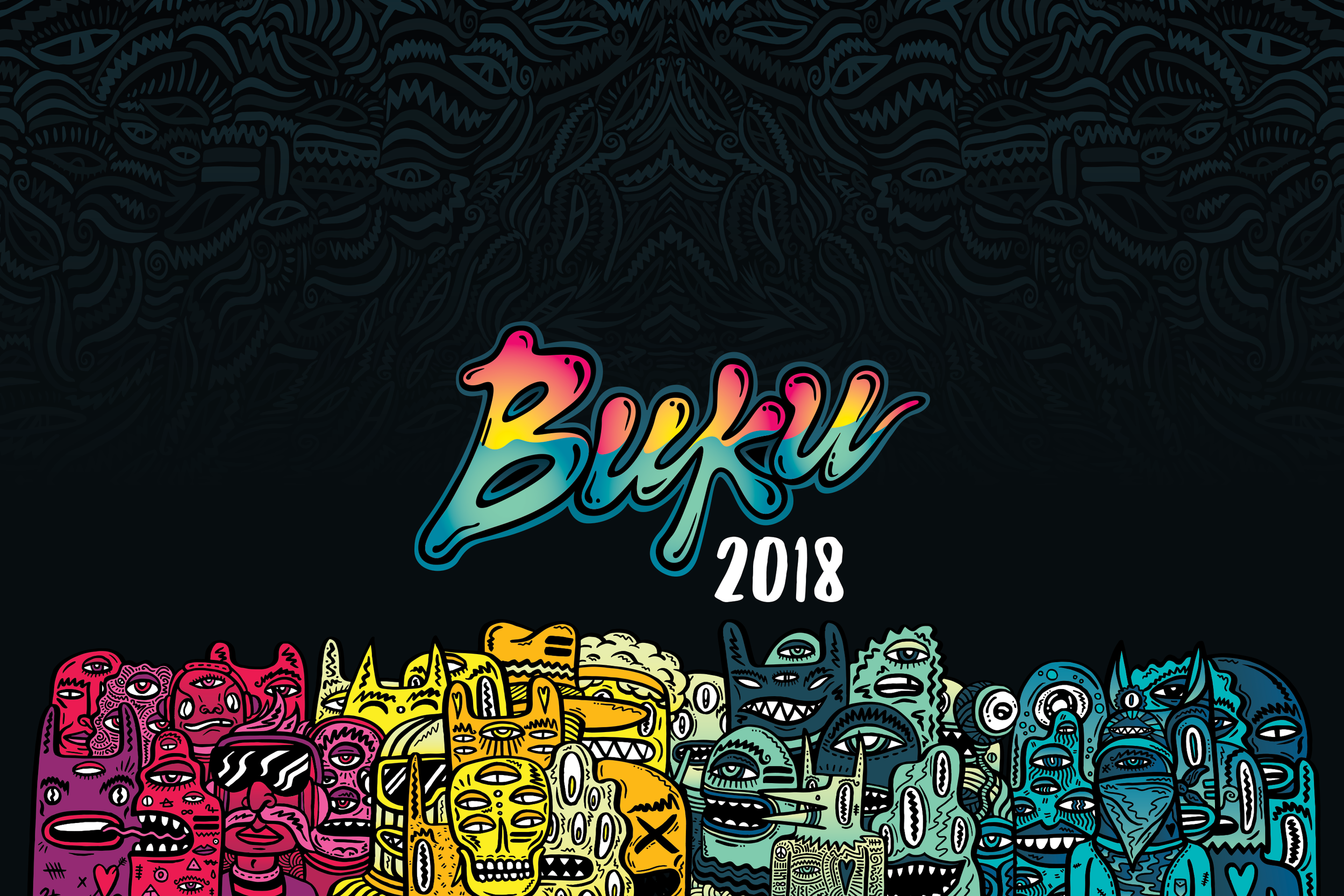 BUKU Music & Art Project music festival graphic design branding illustration concert visuals logo icon brand designer logotype logoimage banner design