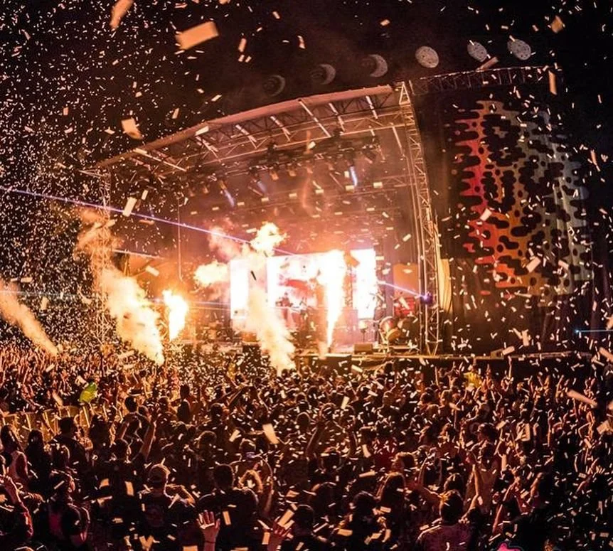 BUKU Music & Art Project music festival graphic design branding illustration concert visuals  main stage festival scrim banner design main-stage