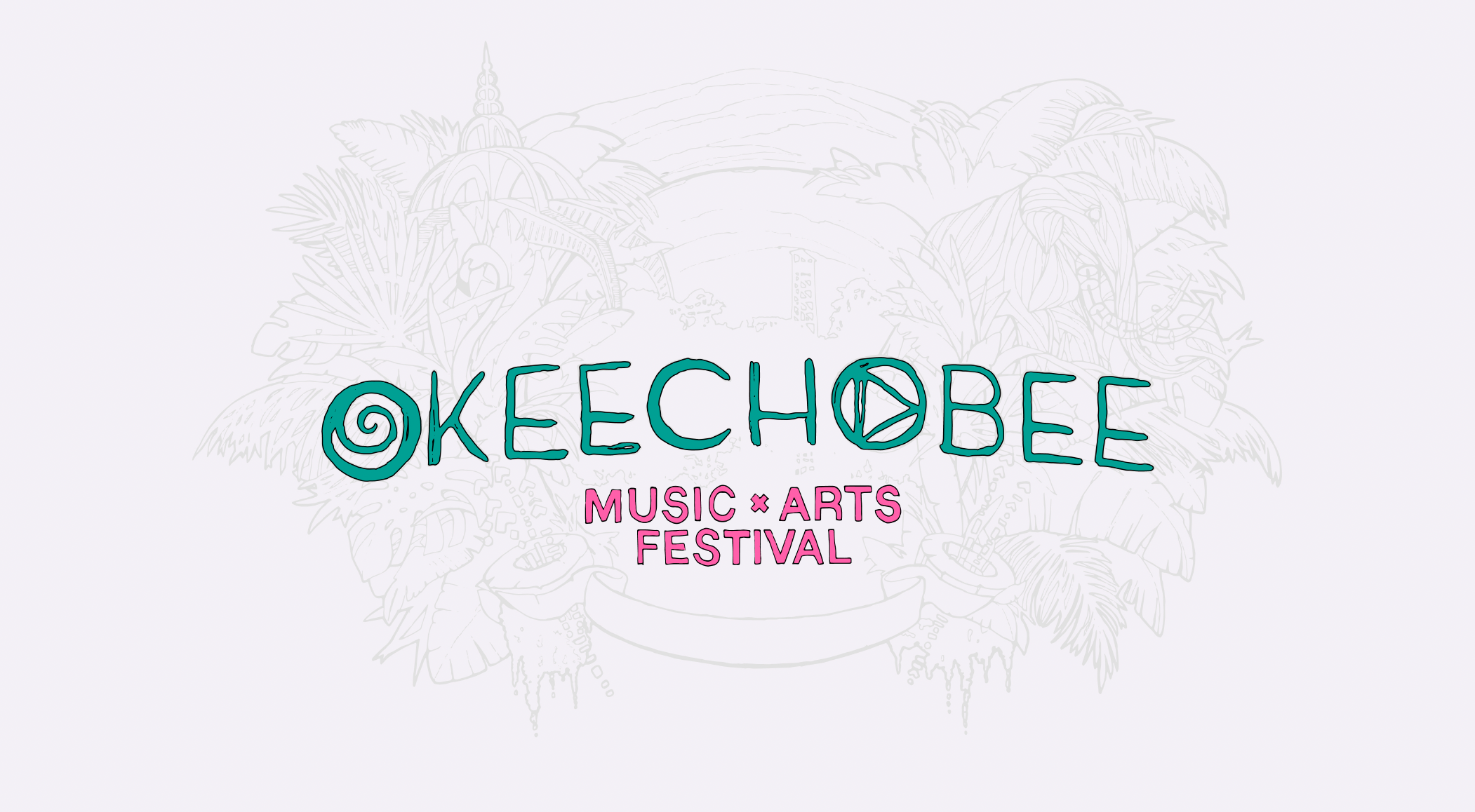 Okeechobee Live Nation Insomniac Florida music festival concert graphic designer branding brand design illustration logo merch stage wristbands mainstage design scrims