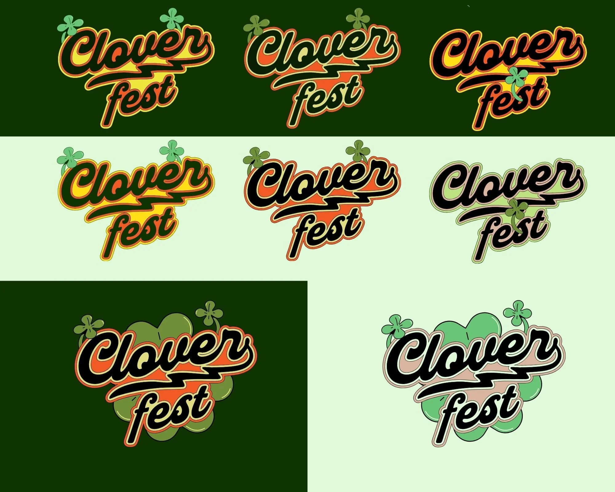 Clover Fest music festival concert art design logo branding music festival brand designer graphics style merch new york logo brand development style sheet
