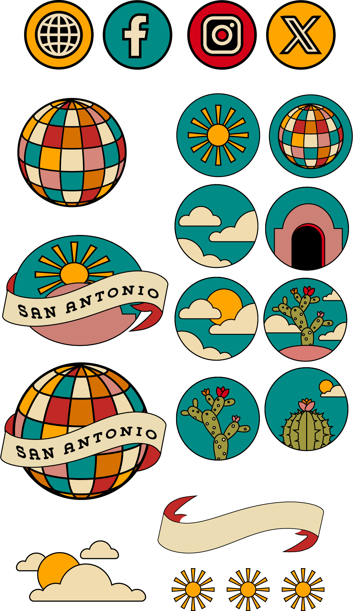 Sunset Festival San Antonio ATG Presents The Espee music festival concert graphic designer branding brand design illustration logo merch stage wristbandsli