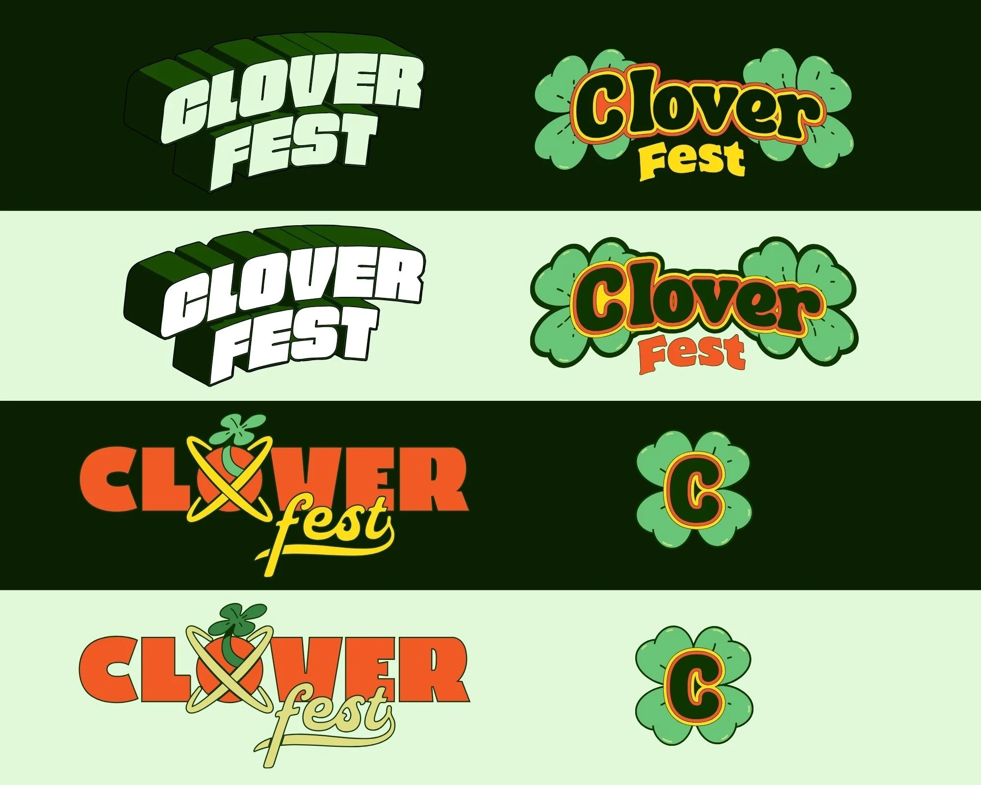 Clover Fest music festival concert art design logo branding music festival brand designer graphics style merch new york logo brand development style sheet