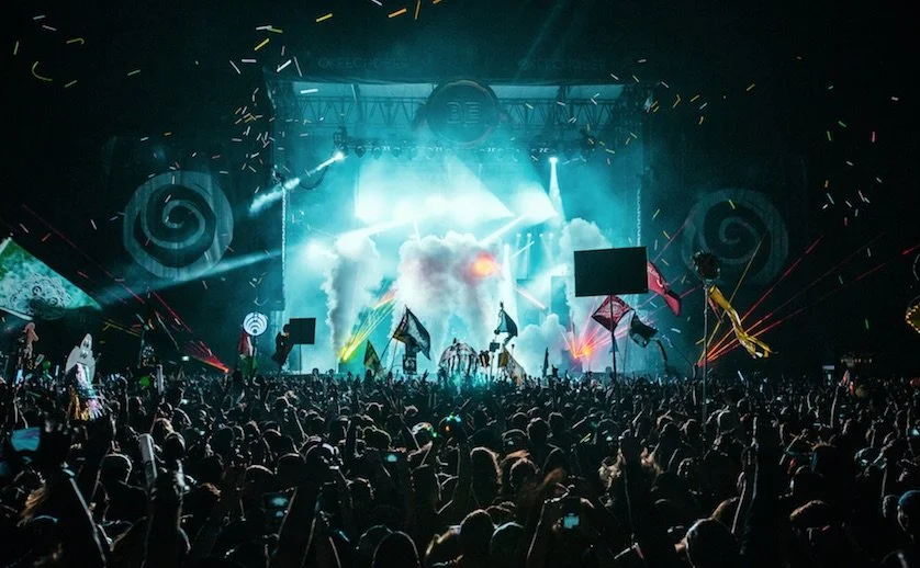 Okeechobee Live Nation Insomniac Florida music festival concert graphic designer branding brand design illustration logo merch stage wristbands mainstage design scrims