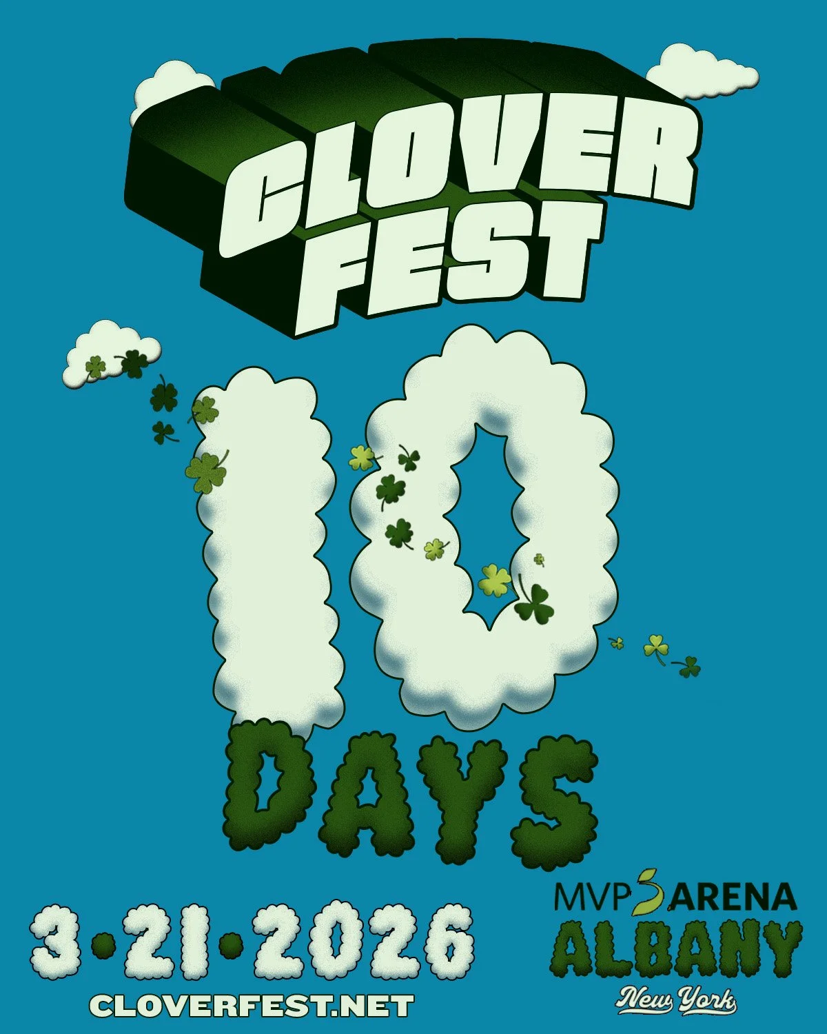 Clover Fest music festival concert art design logo branding music festival brand designer countdown graphic 