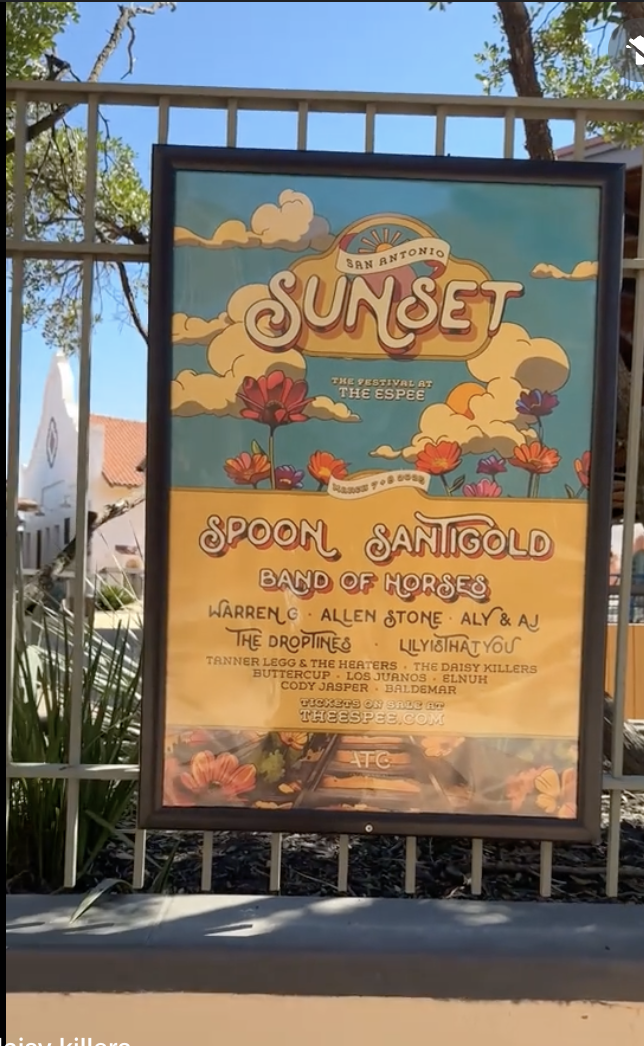 Sunset Festival San Antonio ATG Presents The Espee music festival concert graphic designer branding brand design illustration logo merch stage wristbands