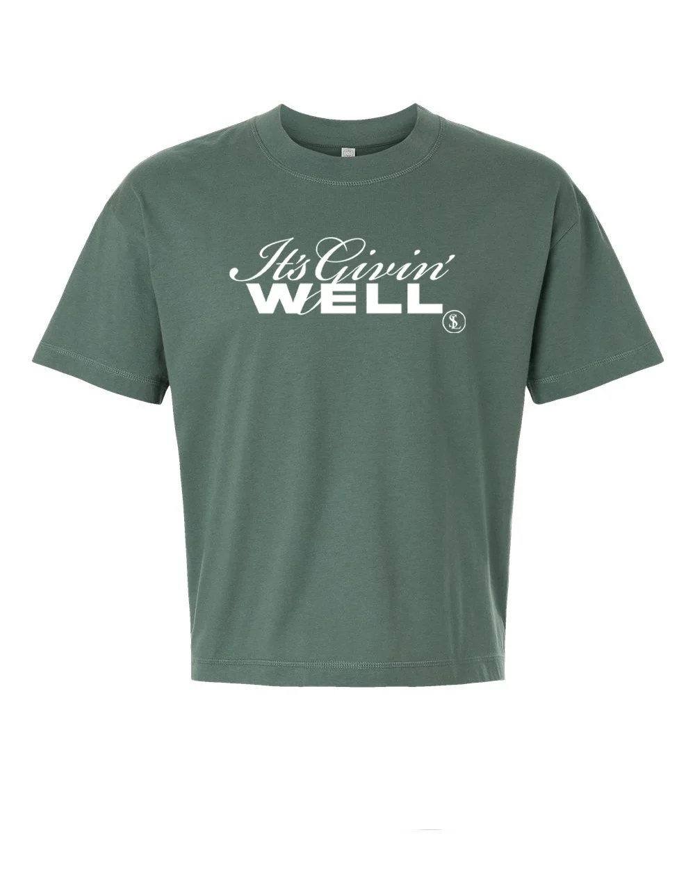 It's Giving Well- Green Relaxed Crew Tee
