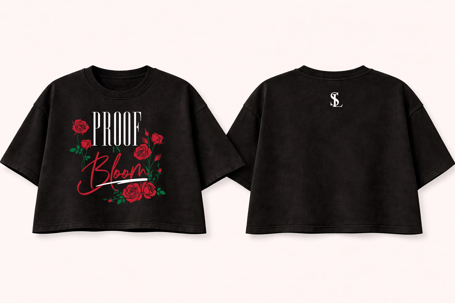 Proof in Bloom Crop Tee - Black
