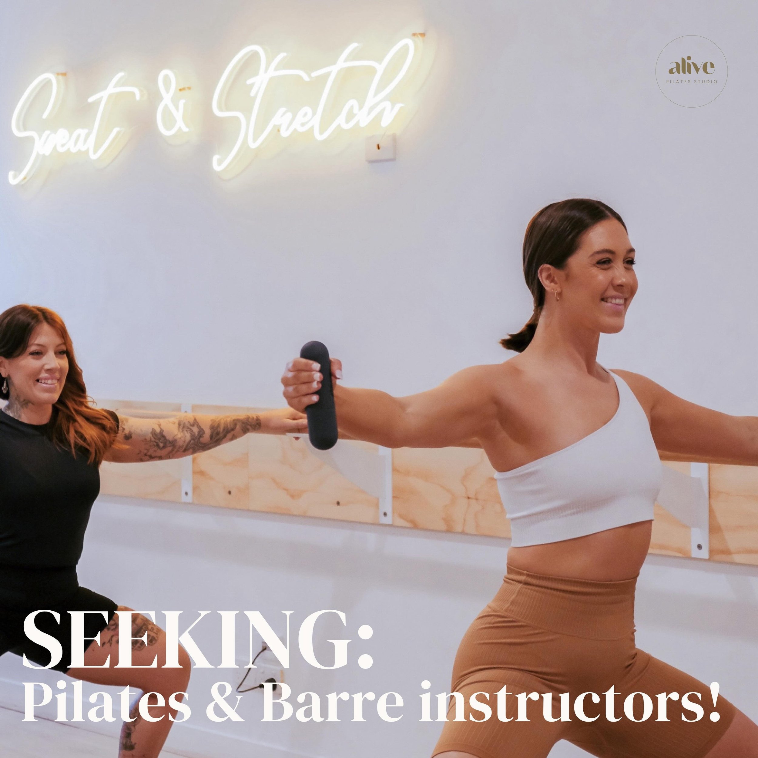 &mdash; SEEKING: Instructors who can teach both Pilates &amp; Barre and are looking for work! 

If you have;
- 6-month minimum teaching experience 
- A minimum Certificate IV in Pilates Reformer &amp; Matwork
- Experience/certification in teaching Ba