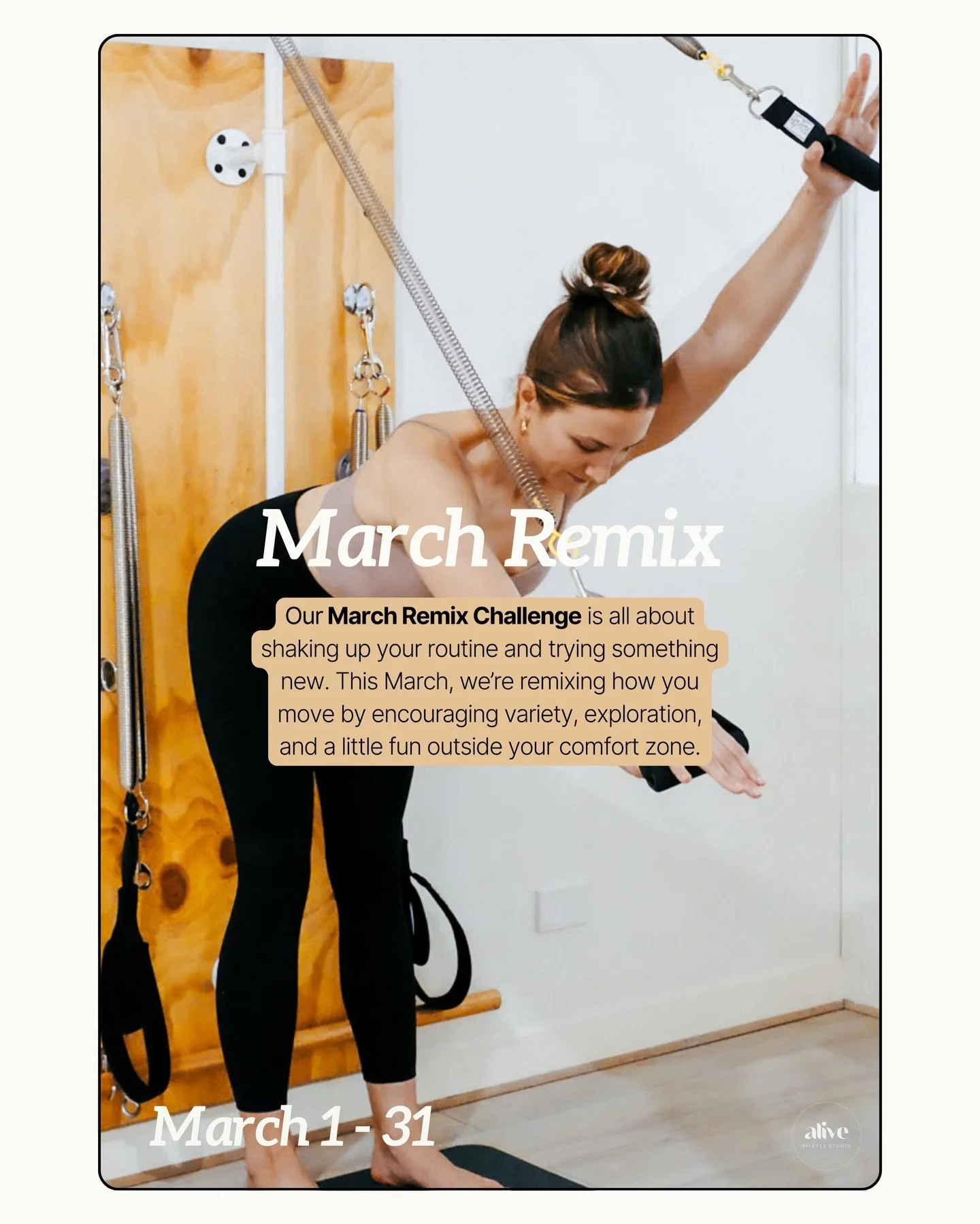 MARCH REMIX: Starts next Sunday March 1st! 🖤

Our March Remix Challenge is all about shaking up your routine and trying something new. This March, we&rsquo;re remixing how you move by encouraging variety, exploration, and a little fun outside your c