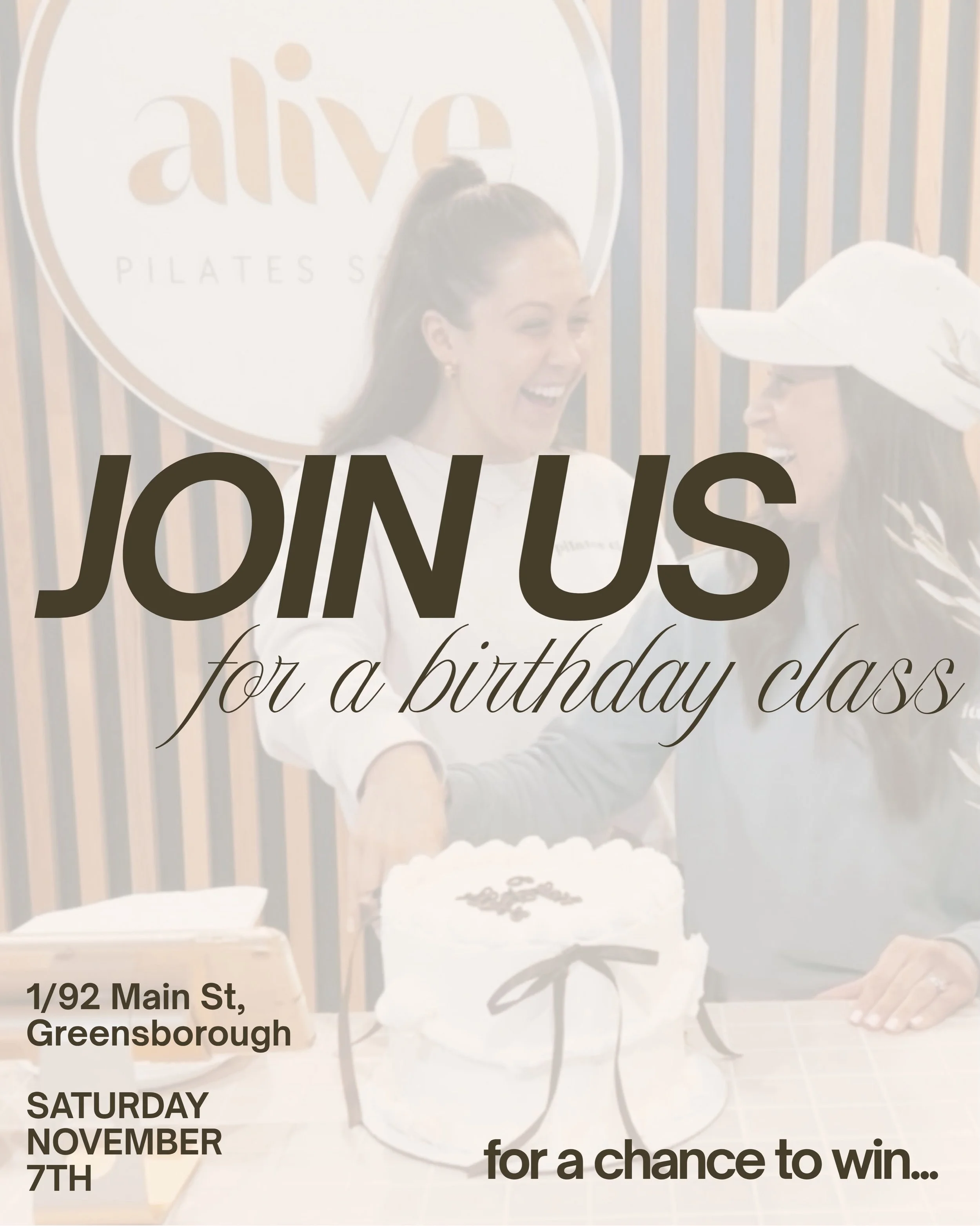 BOOK A CLASS &amp; WIN 🤎
Join us on Saturday 7th November for a birthday class and you&rsquo;ll automatically go into the draw to WIN our ultimate birthday pamper pack, valued at over $1,000! 😍

Think a little bit of luxury, relaxation and self-car