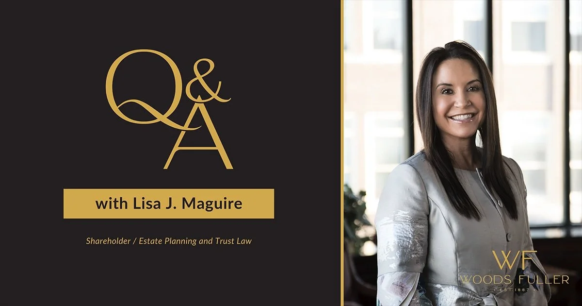 Headshot of Lisa Maguire and the Q&A logo