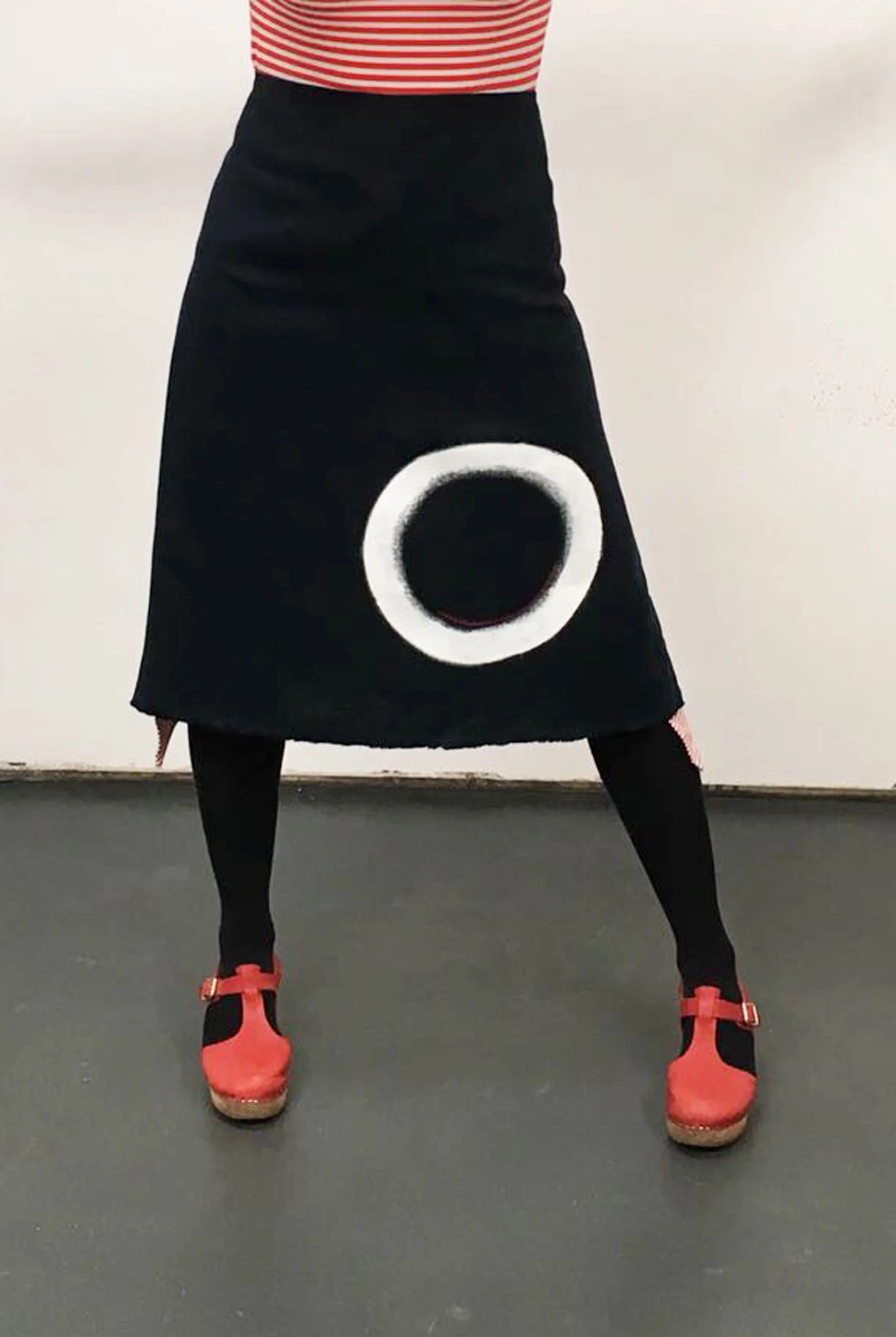 Midnight + Striped Ticking Apron Skirt