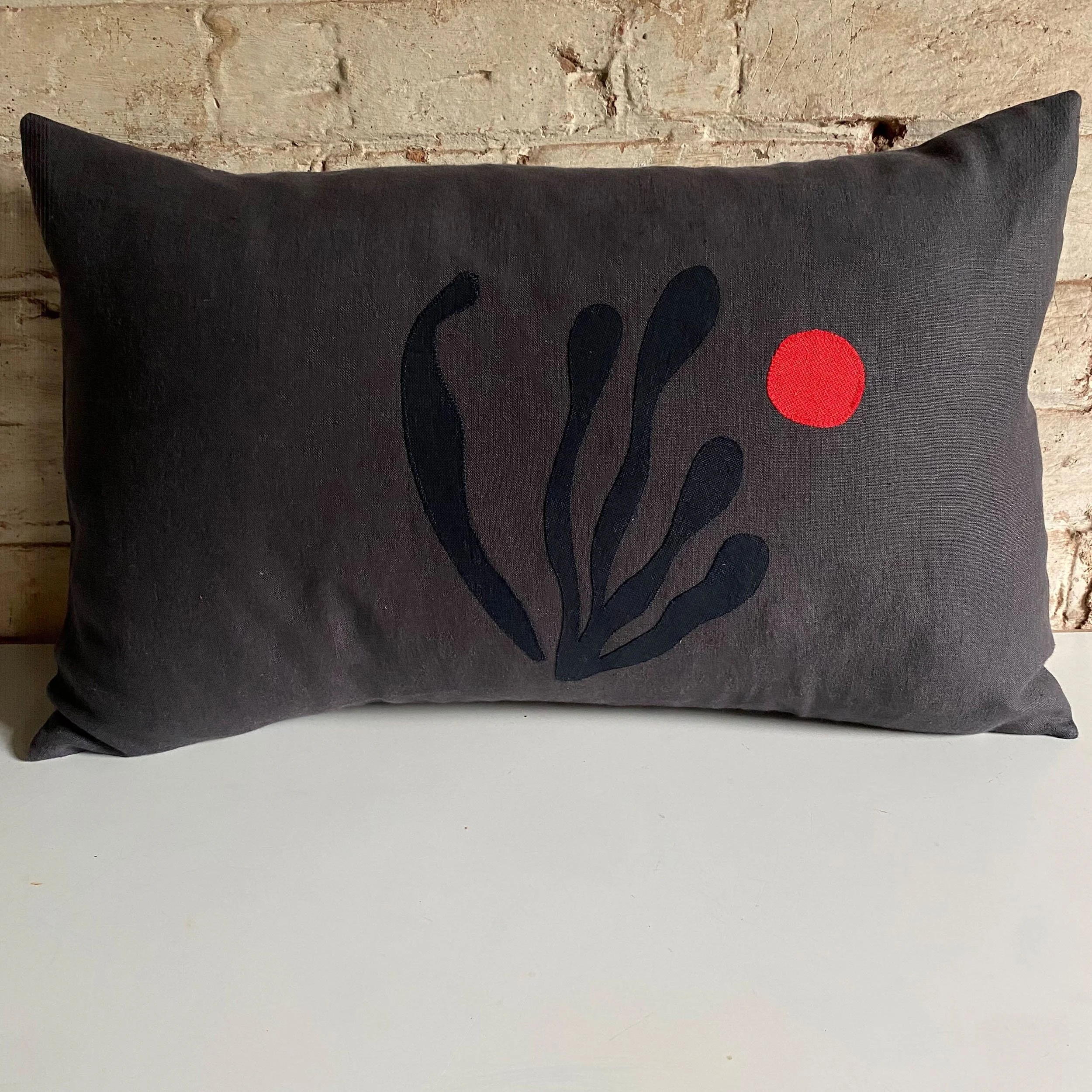 Seaweed + Red Moon cushion