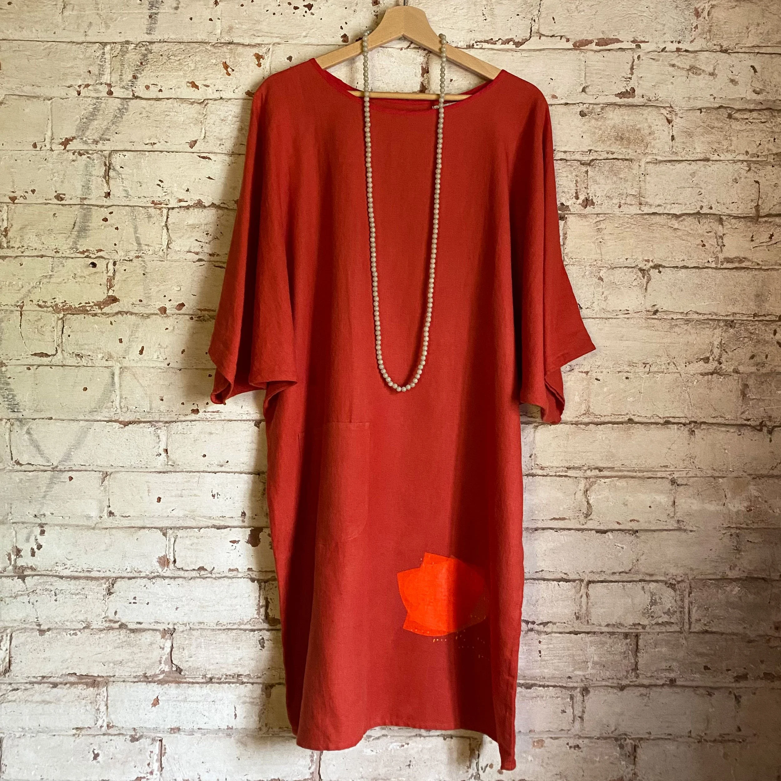 chinese dress ladies Siljay Chocolate Extreme Batwing Sleeve Linen Dress  House Of Haniya