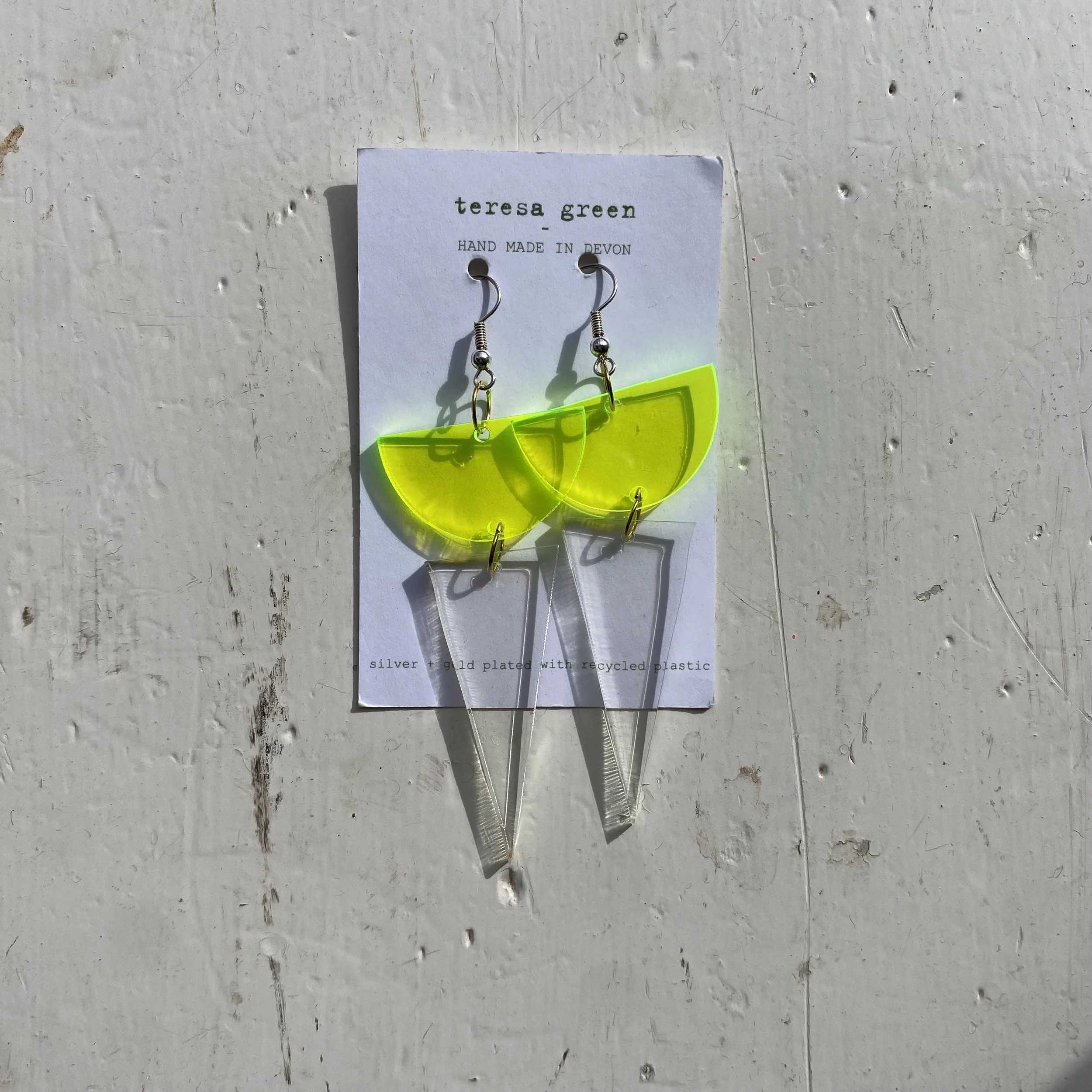 Yellow & Transparent Earrings