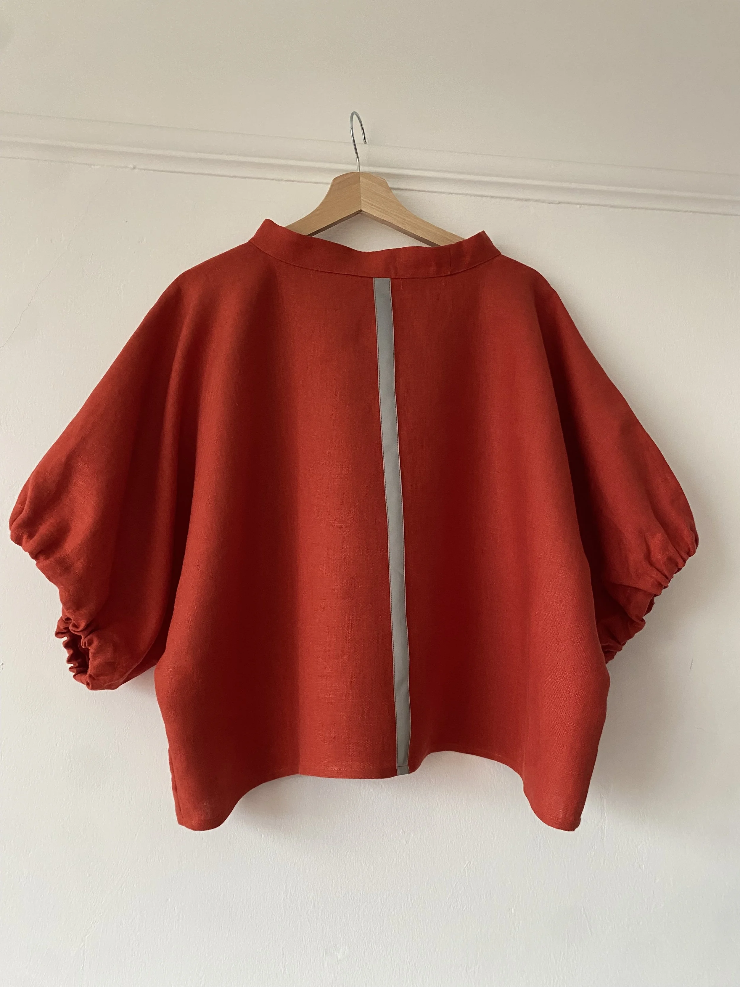 Rust Rouched Sleeve Top