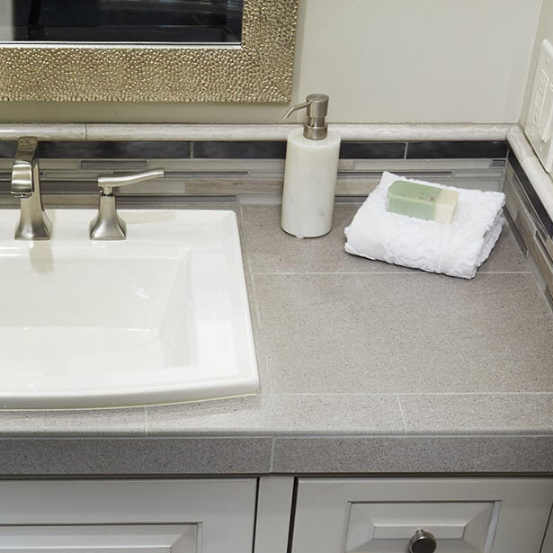 Countertops For Kitchens And Bathrooms Tile Lines - How To Tile Bathroom Countertop
