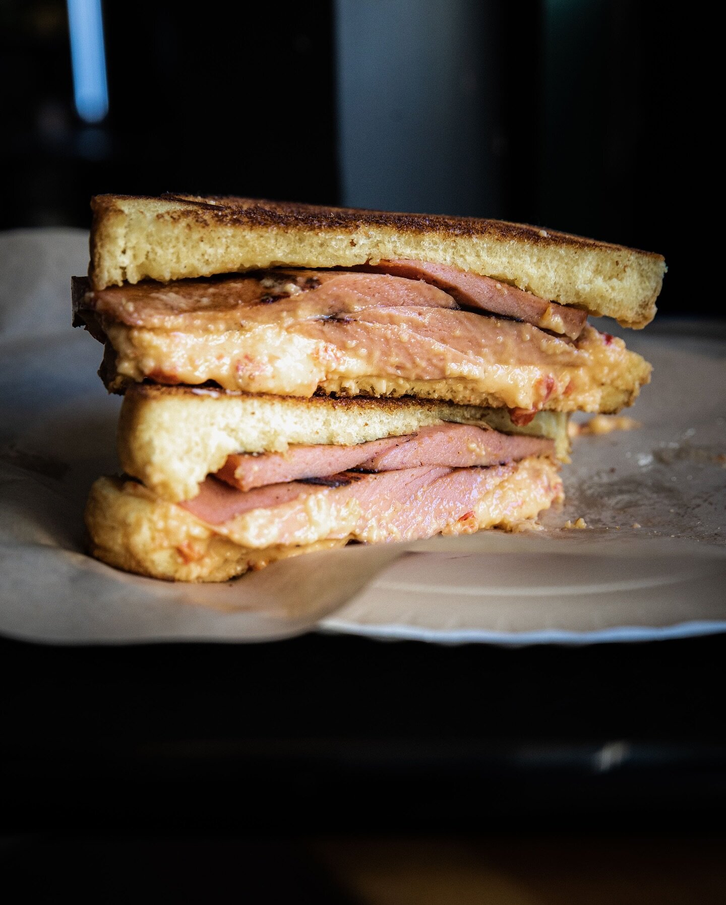 It feels like a great day for a Fried Bologna &amp; Pimiento Cheese Melt on potato bread right!? Right. Full menu available all day 11am-9pm for takeout, dine-in and delivery ⚡