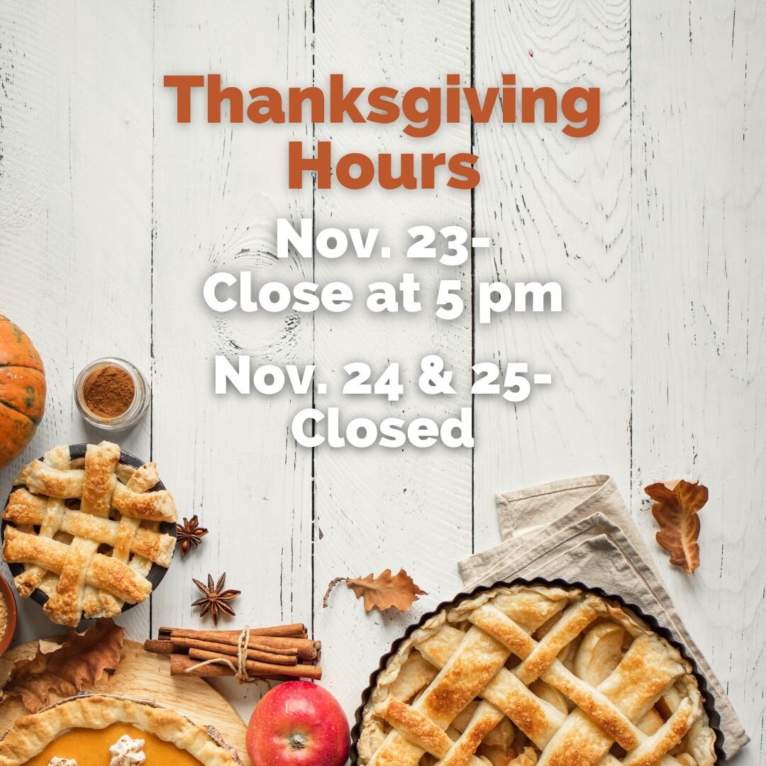 The Library is closing at 5 pm on on Wednesday, Nov 24 and will reopen at 9 am on Saturday, November 26. Enjoy your Thanksgiving holiday!