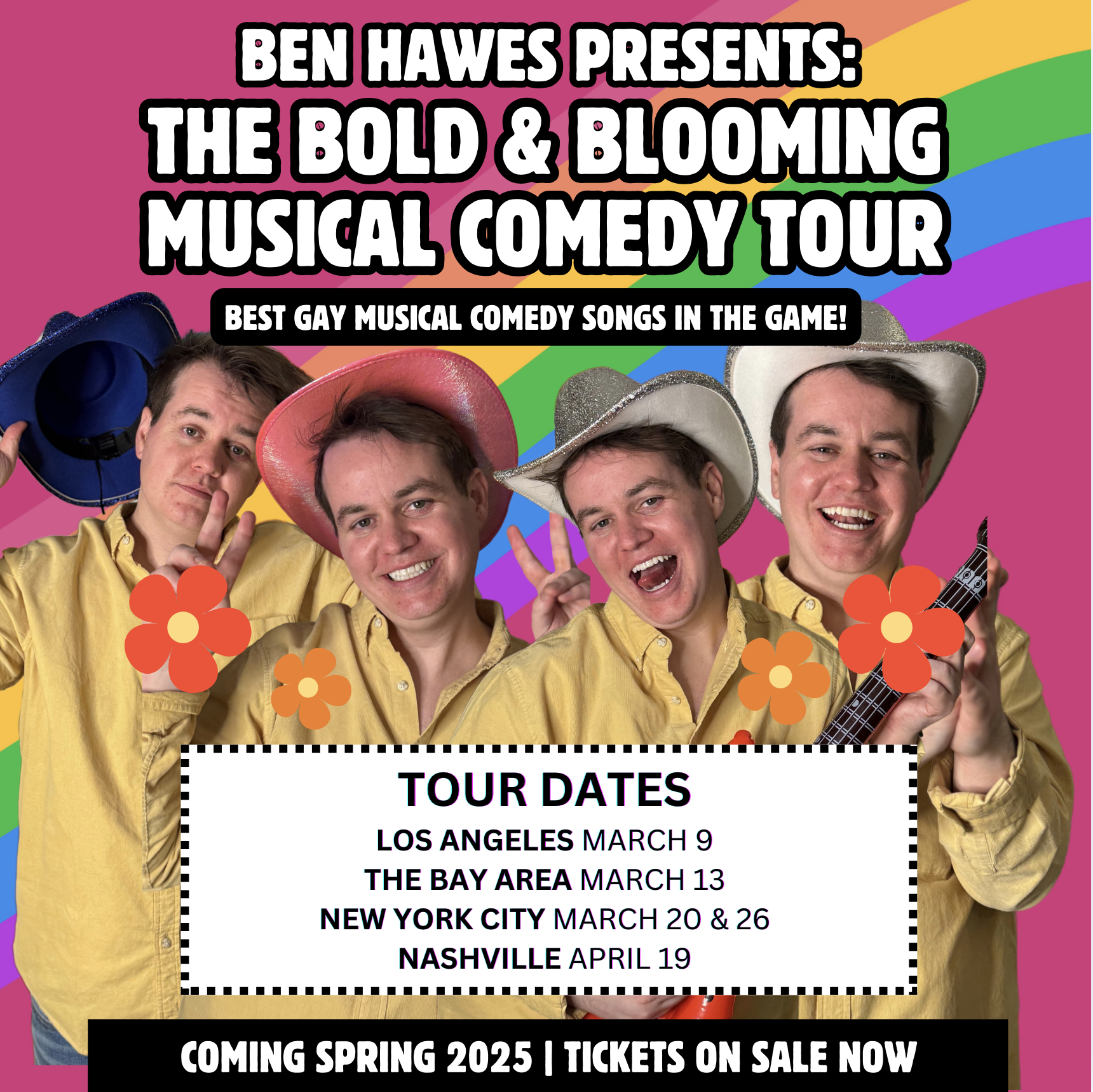 A Unique Sponsorship Opportunity for Businesses: Ben Hawes’ Bold & Blooming Tour
