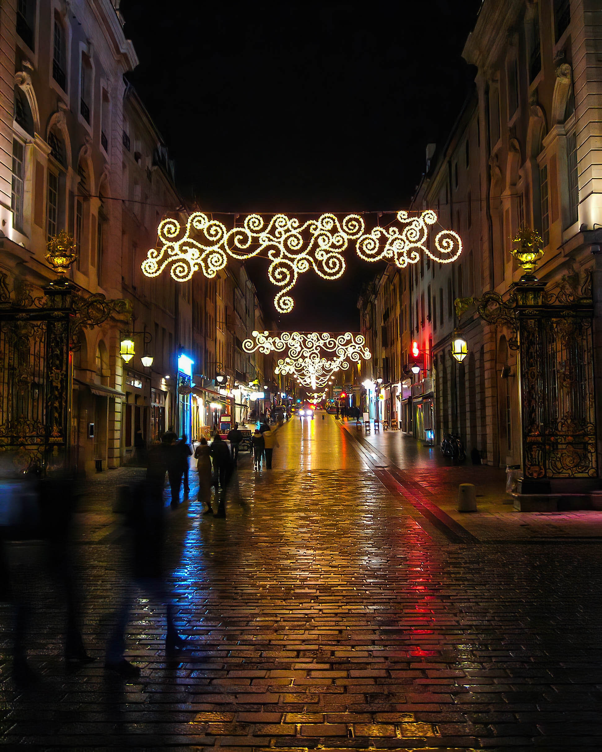 Holiday time at night, Nancy, France.