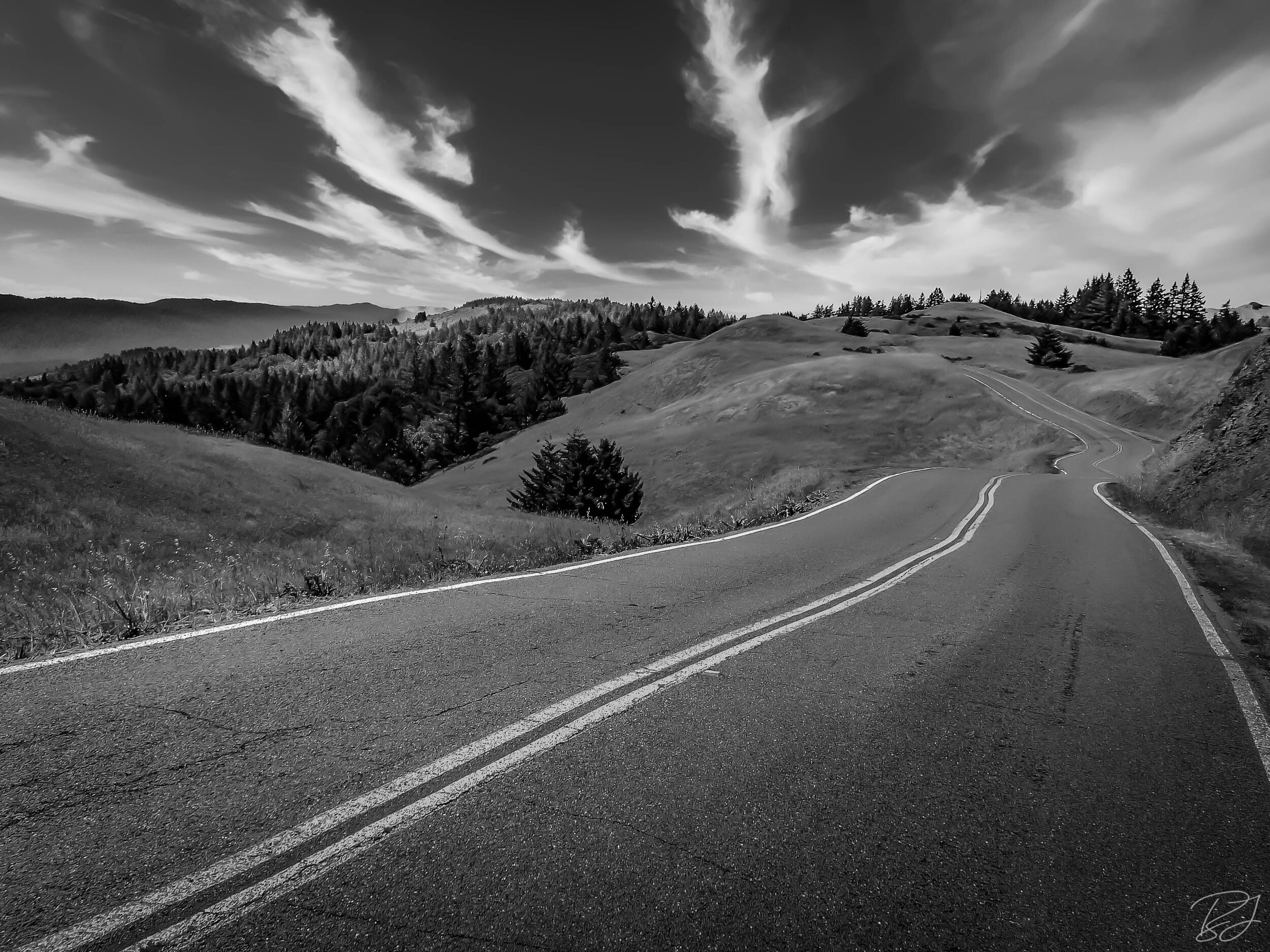 Panorama Highway, Marin County, California.