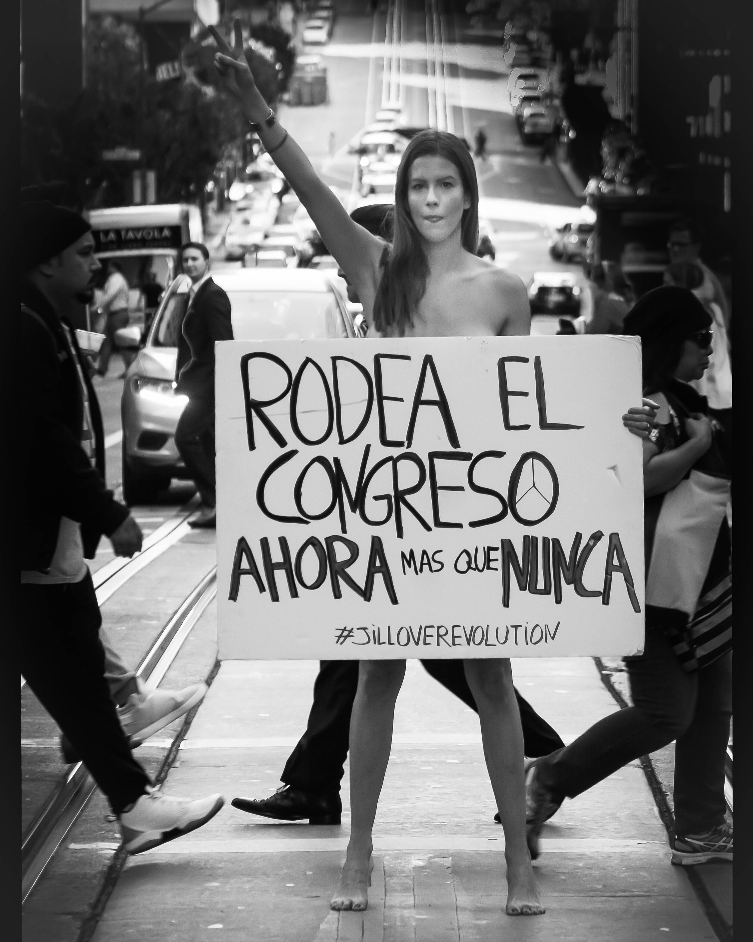 Street demonstrator, San Francisco, California.