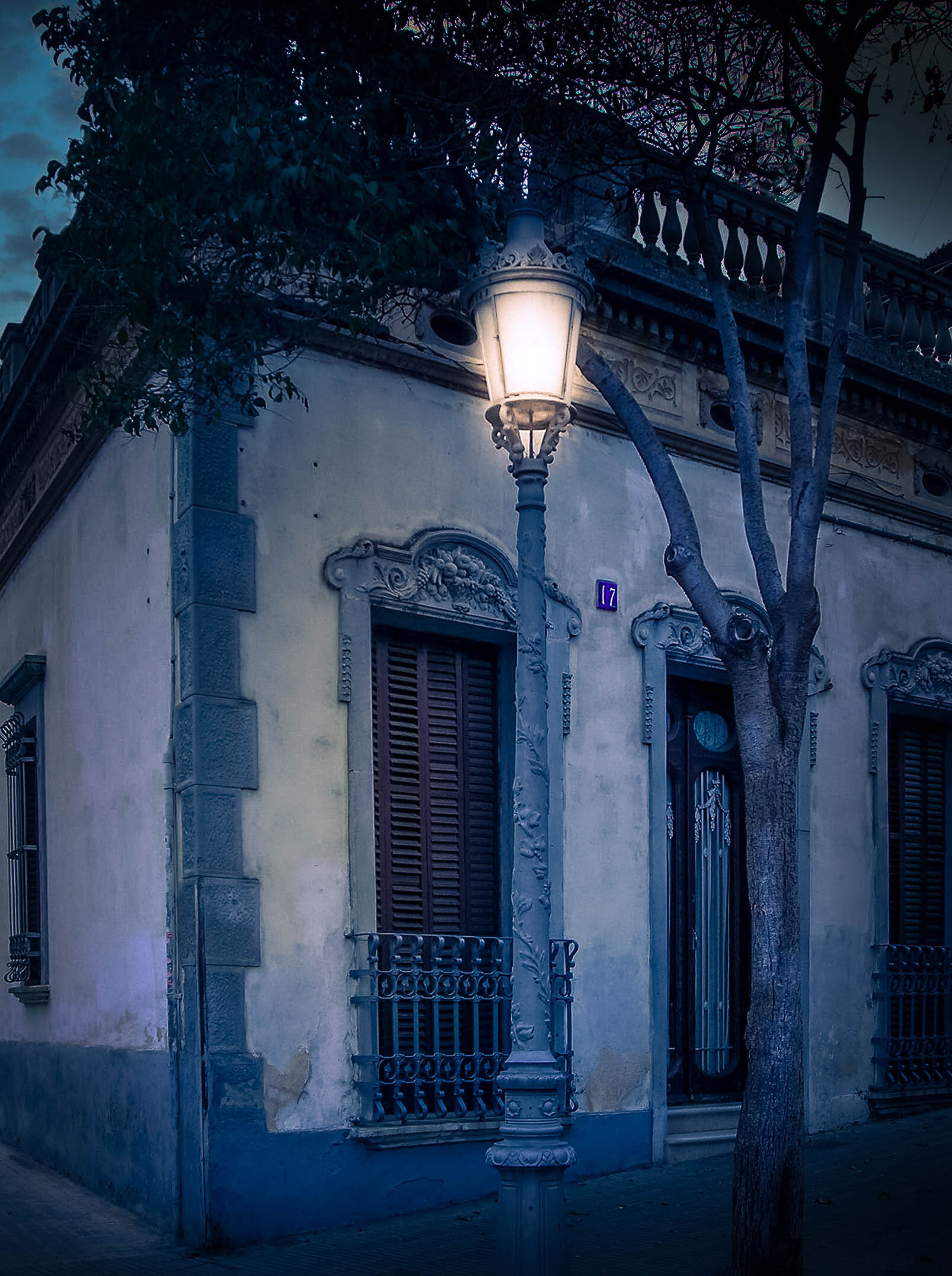 Street corner, Barcelona, Spain.