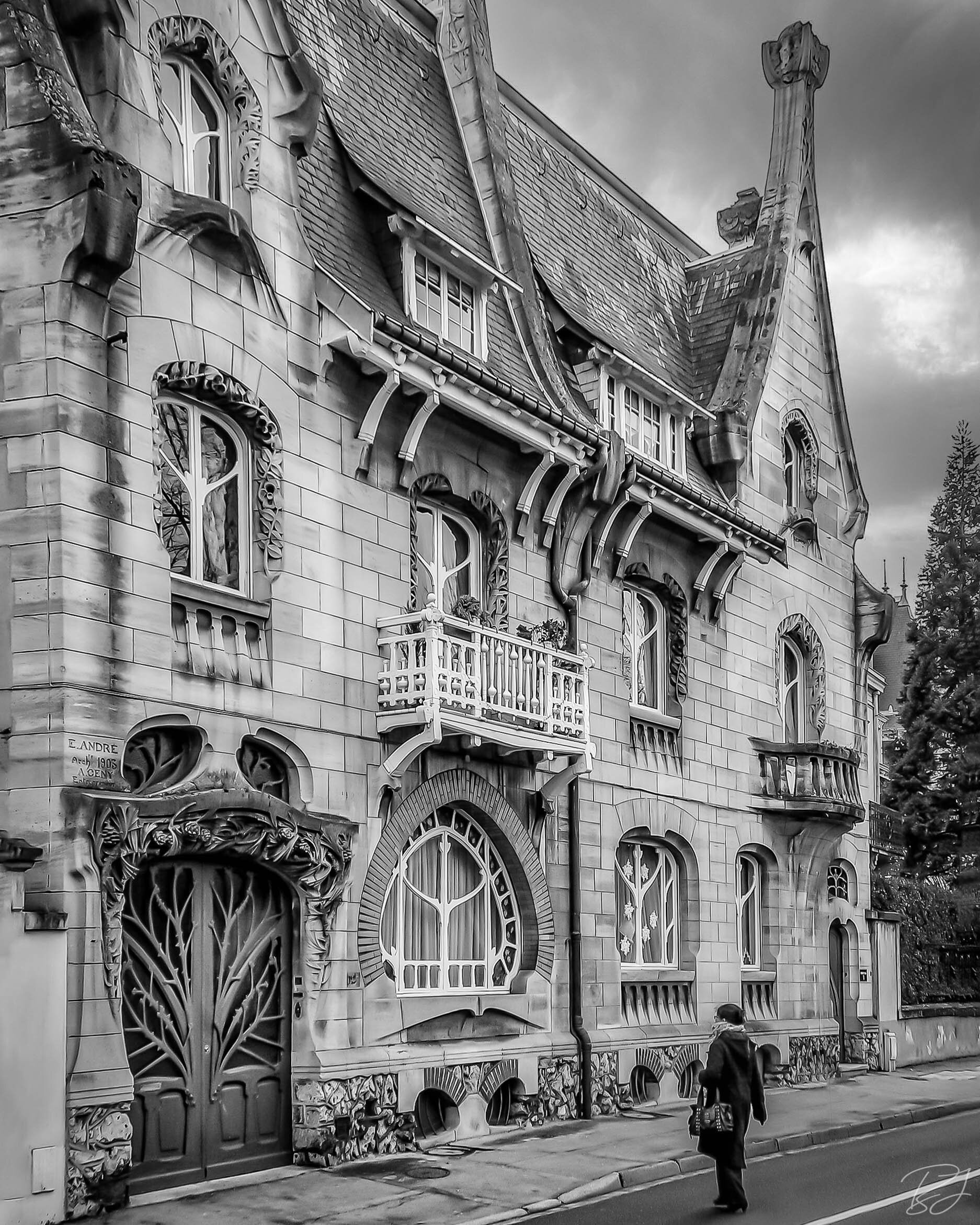 Art Nouveau designed Hout House façade, Nancy, France.